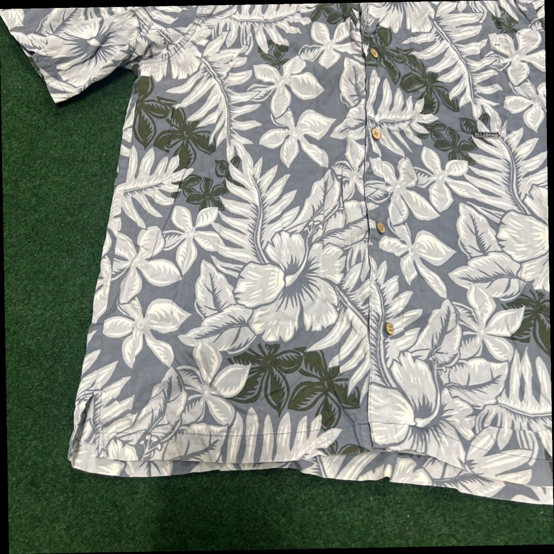 Billabong Billabong Men's Vintage Button Down Hawaiian Polo Shirt, Green Blue, XL Size US XL / EU 56 / 4 - 2 Thumbnail