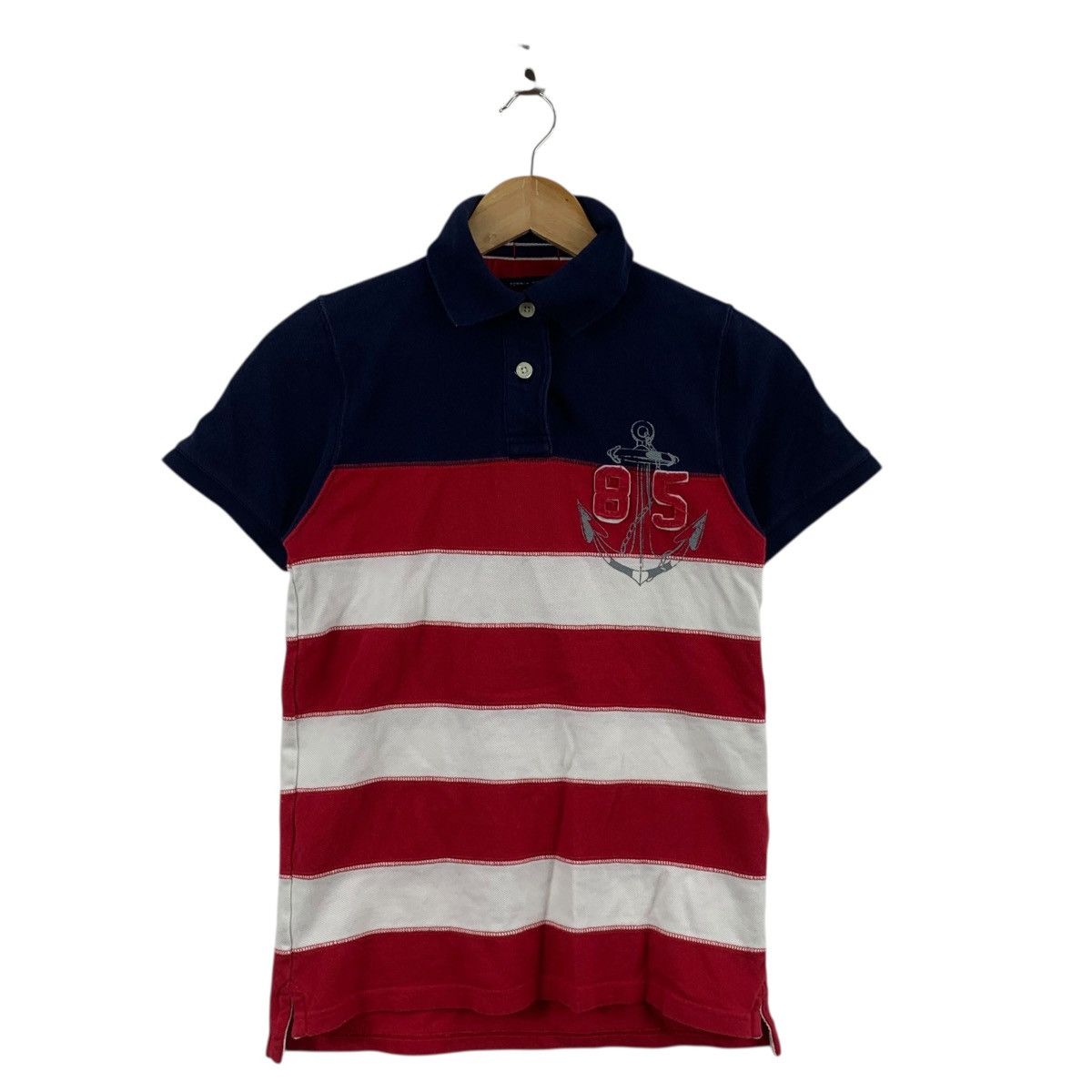 Tommy Hilfiger Vintage TOMMY HILFIGER Marine Crew Polo Tee Shirt Top Collar Size L / US 10 / IT 46 - 3 Thumbnail
