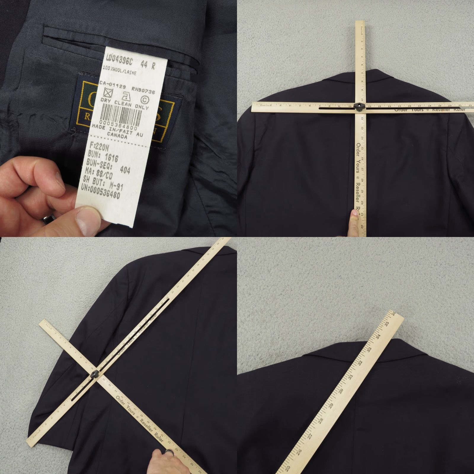 Ralph Lauren VINTAGE Ralph Lauren Chaps Blazer Mens 44R Navy Gold Buttons Jacket Sport Coat Size 44R - 9 Thumbnail
