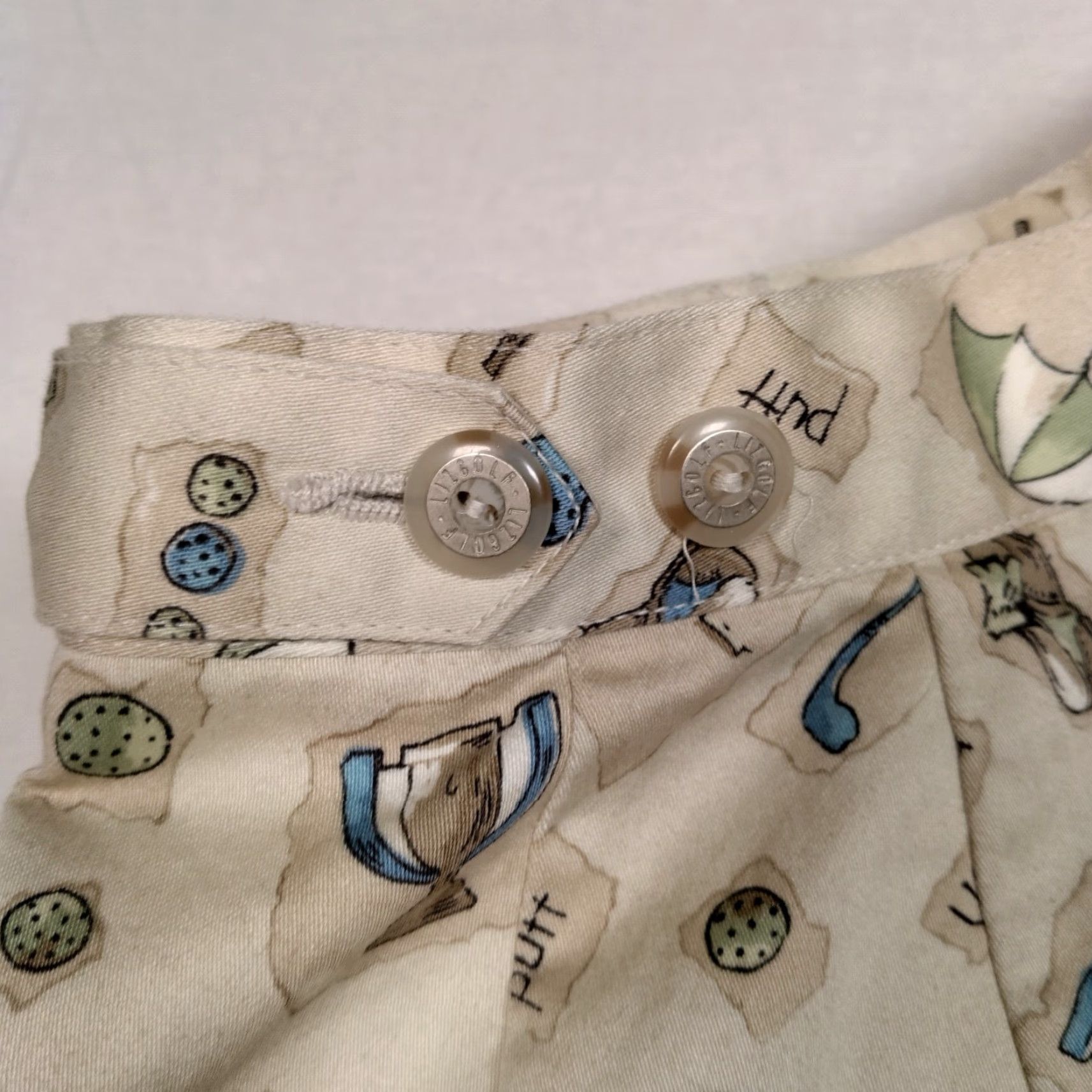 Liz Claiborne VINTAGE Liz Claiborne Golf Shorts Women 16 Beige Pleated Golf Print Regular Fit Size 38" / US 16 / IT 52 - 6 Thumbnail