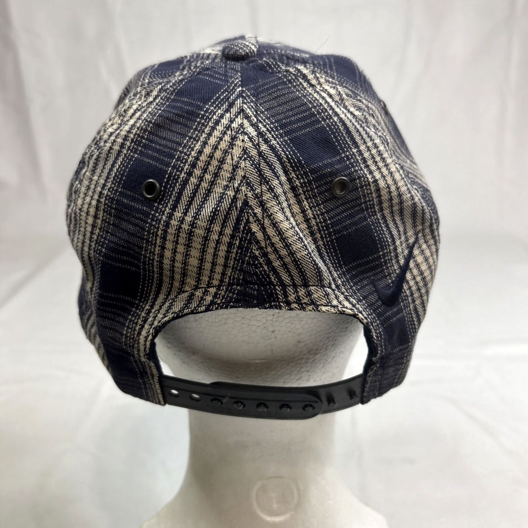 Nike Nike Strapback Baseball Cap Blue Plaid Off Center Made In USA Suede Brim - Vintage Size ONE SIZE - 6 Thumbnail