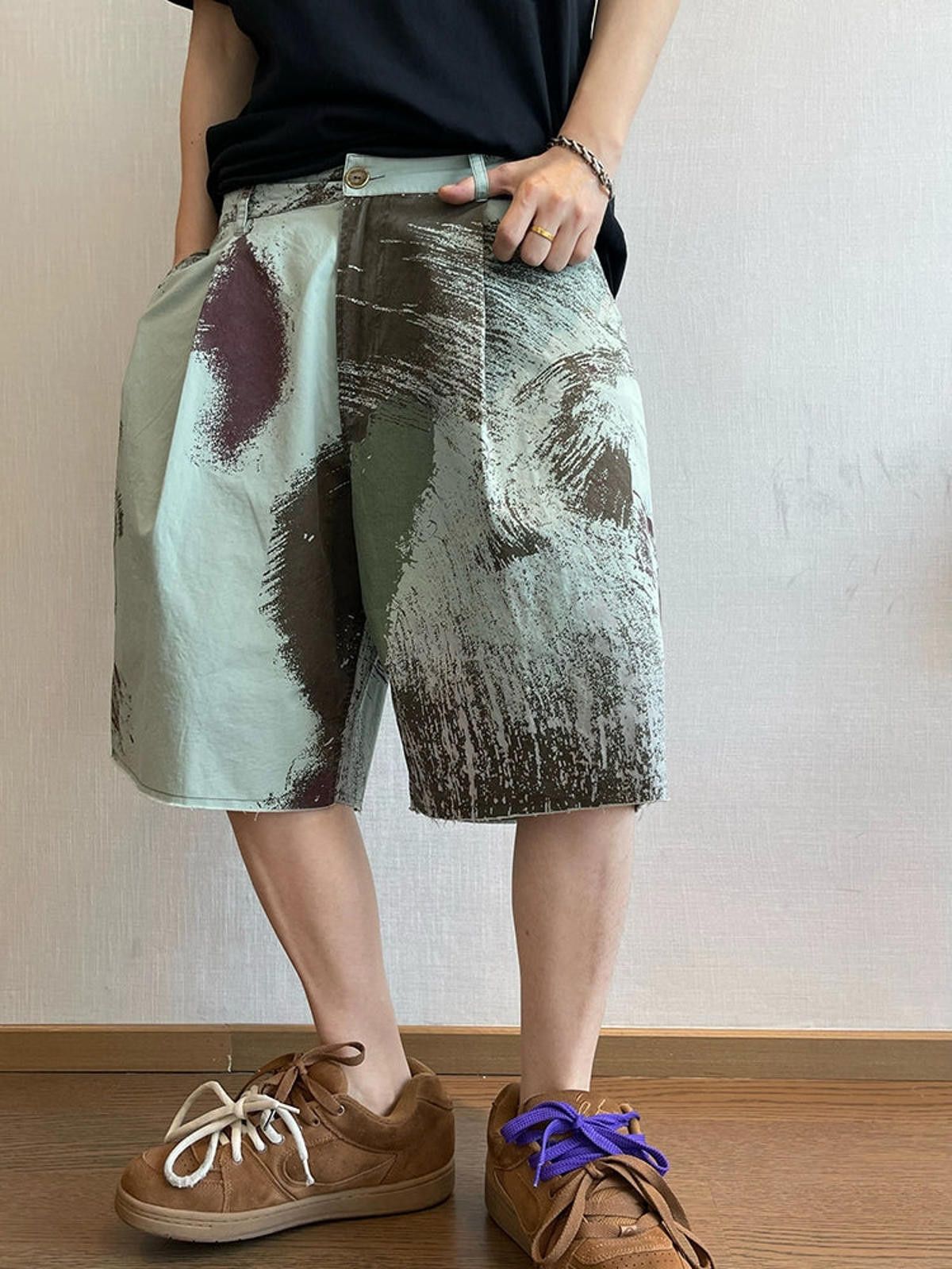 Vintage Contrast Tie Dye Shorts Size US 30 / EU 46 - 1 Thumbnail