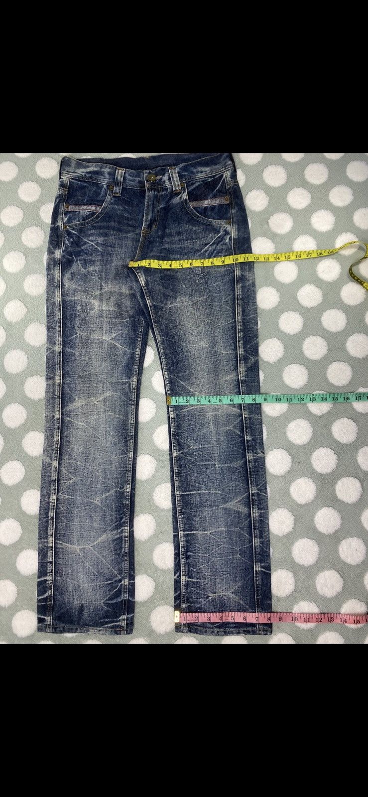 Japanese Brand 2000s Rare Japanese Acid Wash Denim Jeans Y2K Size US 34 / EU 50 - 5 Thumbnail