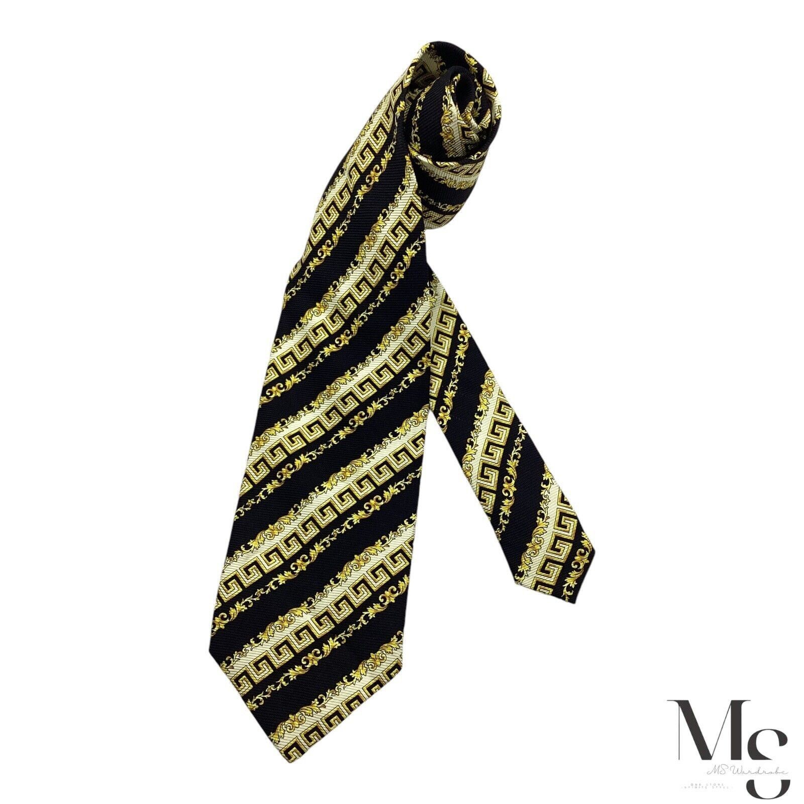 Versace VERSACE CLASSIC V2 Black & Gold Foulard Print LuxuryItaly Si Size ONE SIZE - 2 Thumbnail