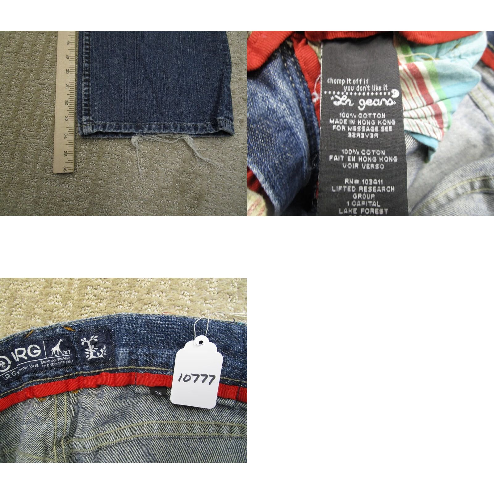 Denime LRG Jeans Men 36x34 Blue Relaxed Loose Straight Vintage Denim 90s Hip Hop Retro Waist 36 Mens Jeans Size US 36 / EU 52 - 8 Thumbnail