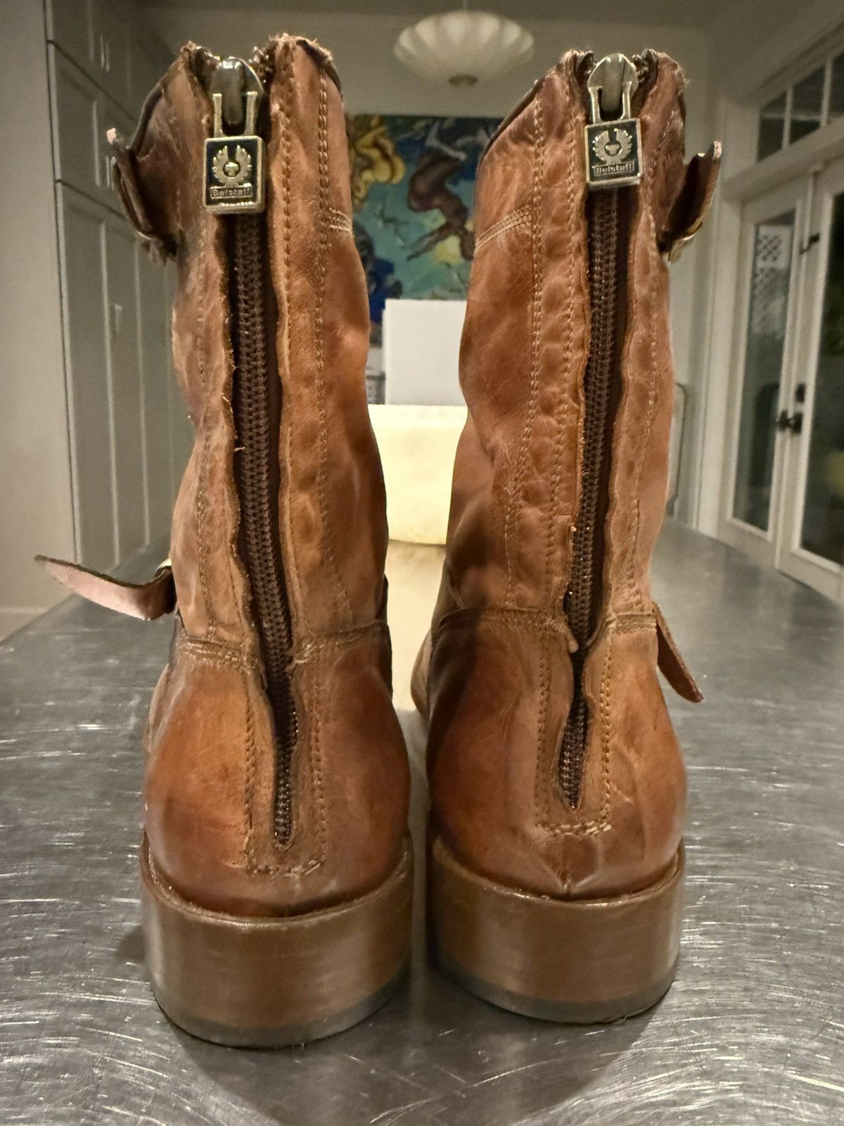 Belstaff Belstaff brown “cognac” leather biker boots size 8 men Size US 8 / EU 41 - 5 Thumbnail