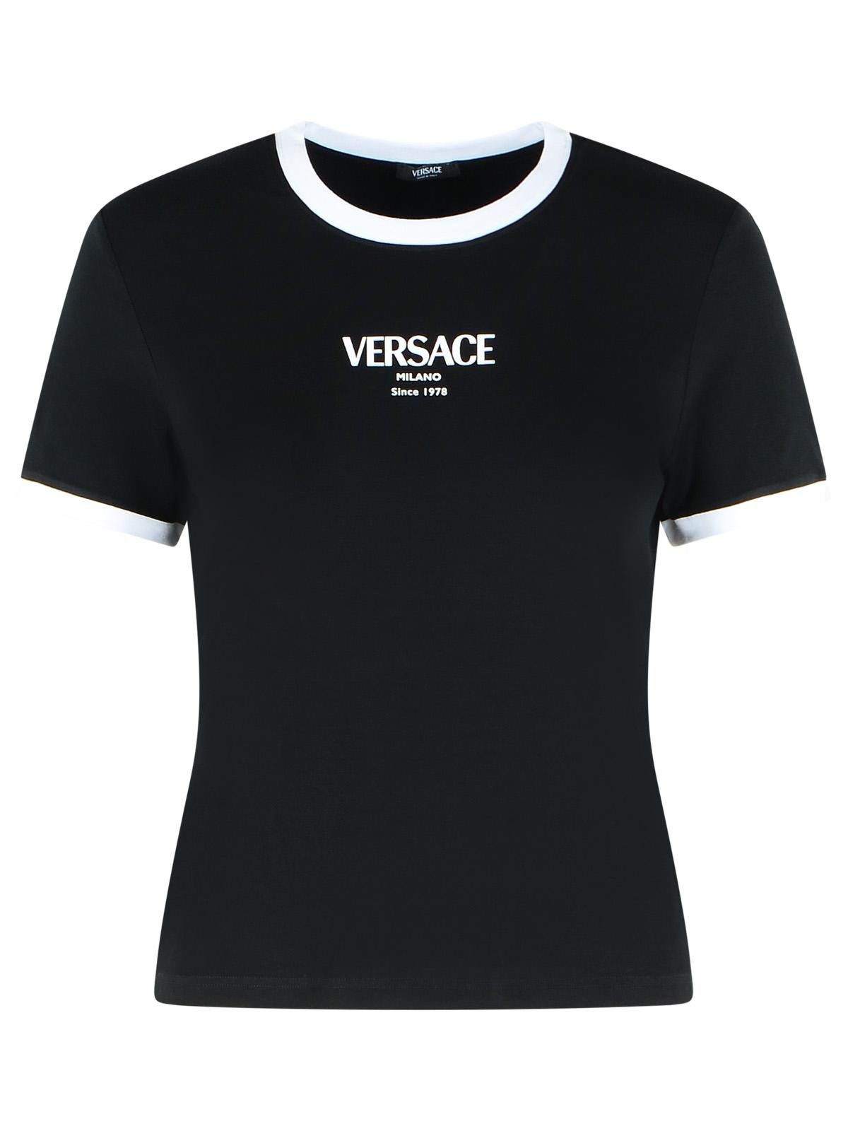 Versace VERSACE Black Viscose T-Shirt Size S / US 4 / IT 40 - 1 Thumbnail
