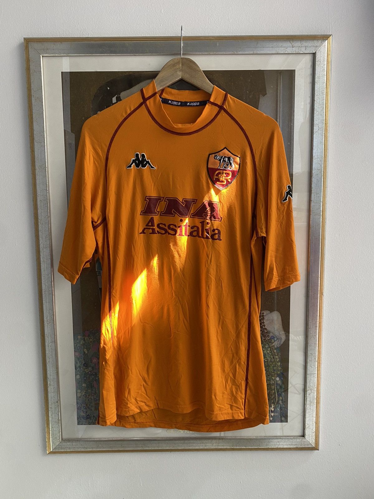 image of Kappa x Vintage As Roma 2000-2001 Jersey in Orange, Men's (Size XL)