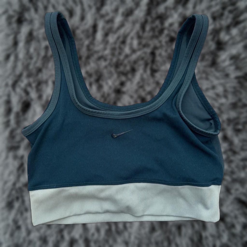 Nike Nike Sports Bra Womens Small Blue Green DA0873-393 Running Yoga Gym Dri-FIT Moisture Wicking Lightweight Breathable Medium Support Size ONE SIZE - 1 Thumbnail