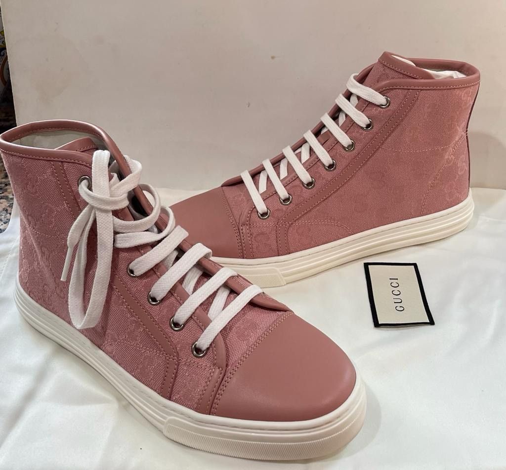 Gucci GG Print “Soft Pink” Hight top Sneakers sz. 7us (37eu)