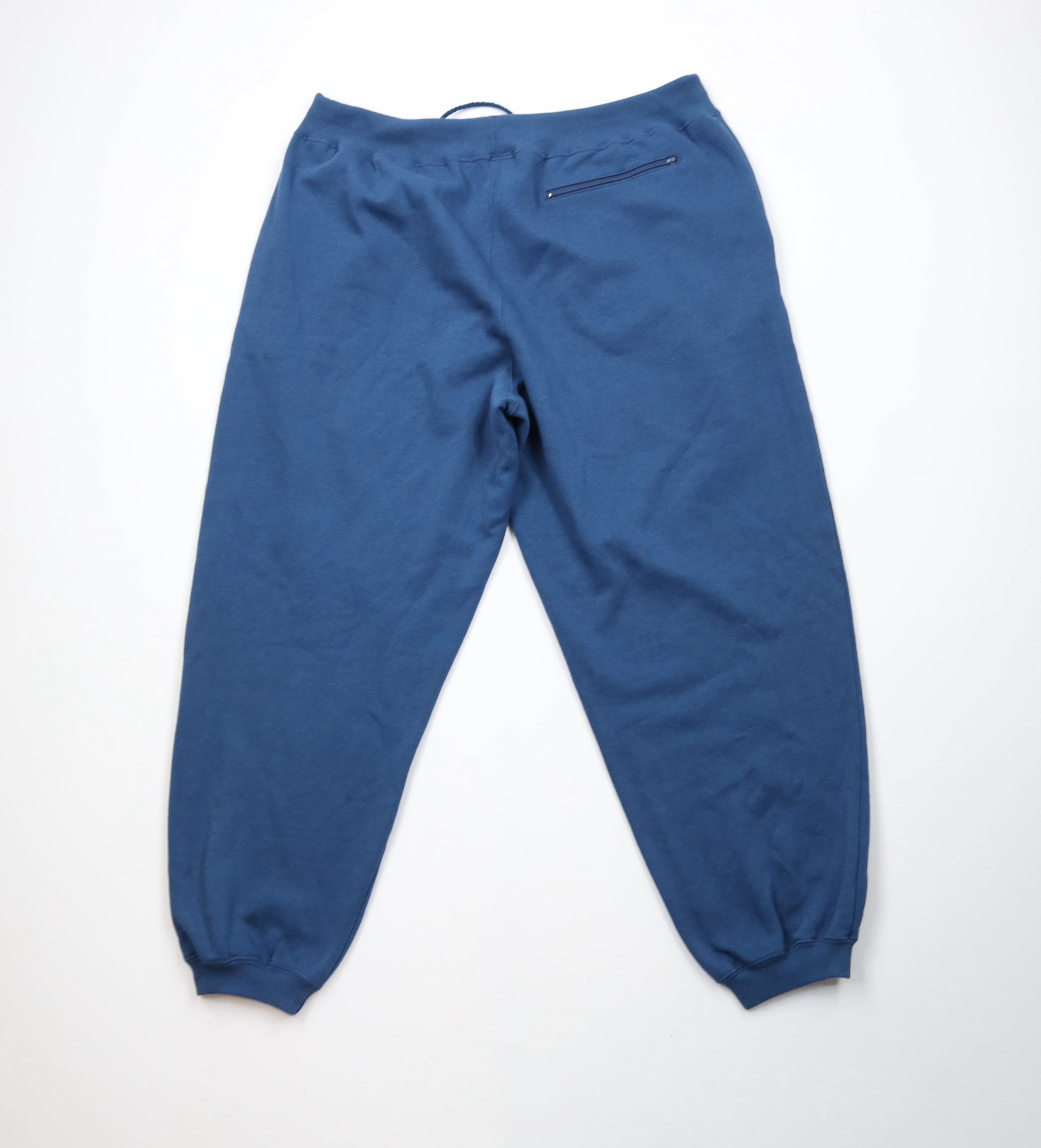 Vintage Vintage 90s Streetwear Blank Cuffed Sweatpants Joggers Blue Size US 36 / EU 52 - 6 Thumbnail
