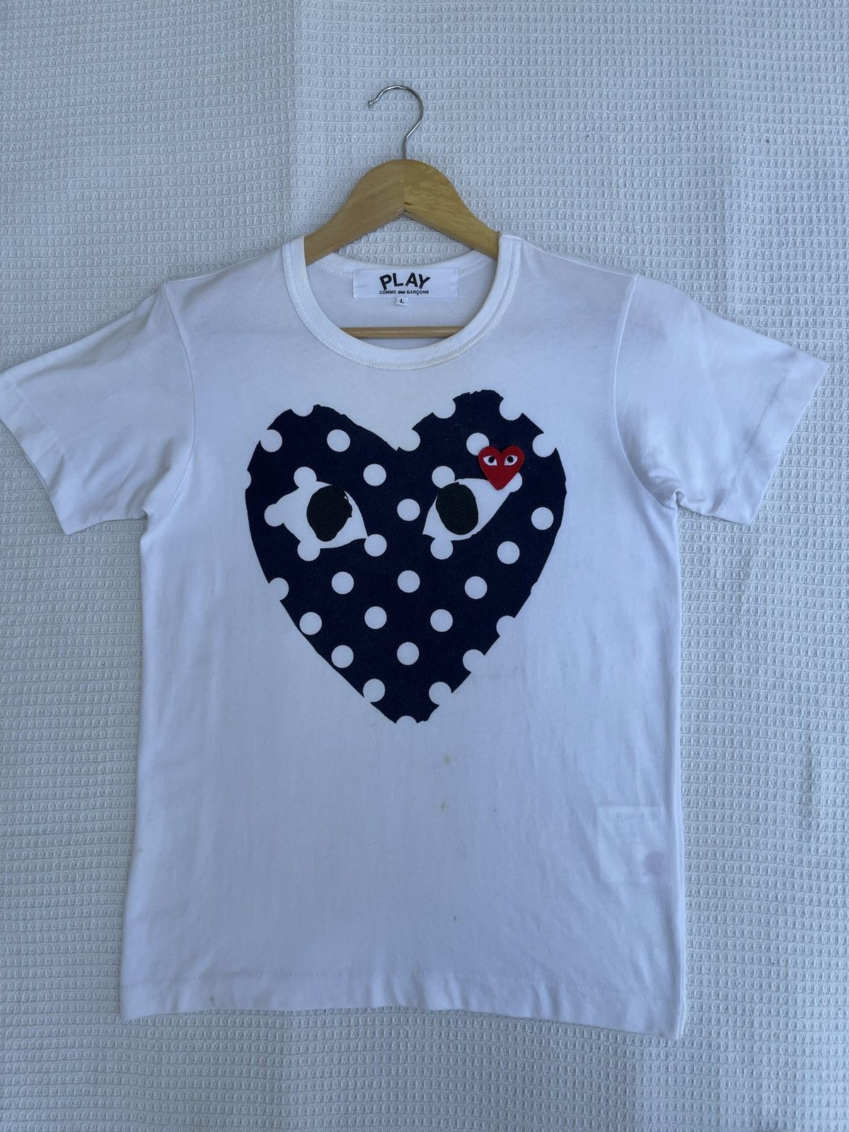 Comme des Garcons × Comme des Garcons PLAY × Comme des Garcons SHIRT Last Drop🔥Rare🔥Comme Des Garcons Play Double Heart Logo Tee Size US L / EU 52-54 / 3 - 10 Thumbnail
