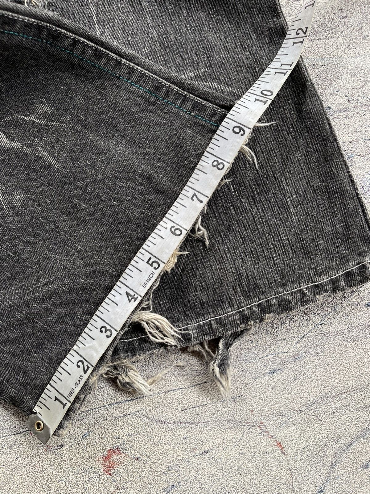 Tornado Mart Distressed Lowbox Double Waist Lace Up Flared Jeans Size US 30 / EU 46 - 15 Thumbnail