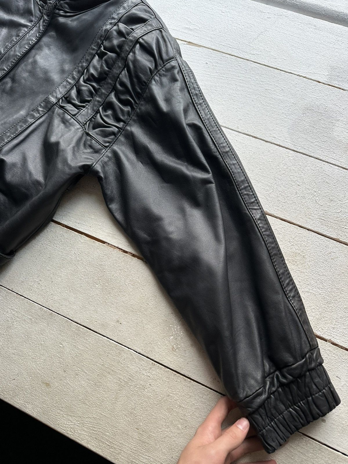 Other 🚨VNTG LEATHER JACKET AVANT GARDE ASYMMETRICAL BLACK MOTO Size US L / EU 52-54 / 3 - 3 Thumbnail