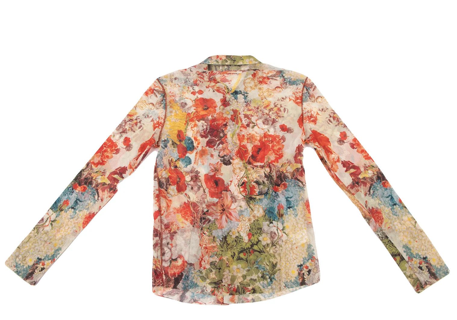 Jean Paul Gaultier Floral Print Power Net Shirt in Red Other 48 Size US M / EU 48-50 / 2 - 9 Thumbnail