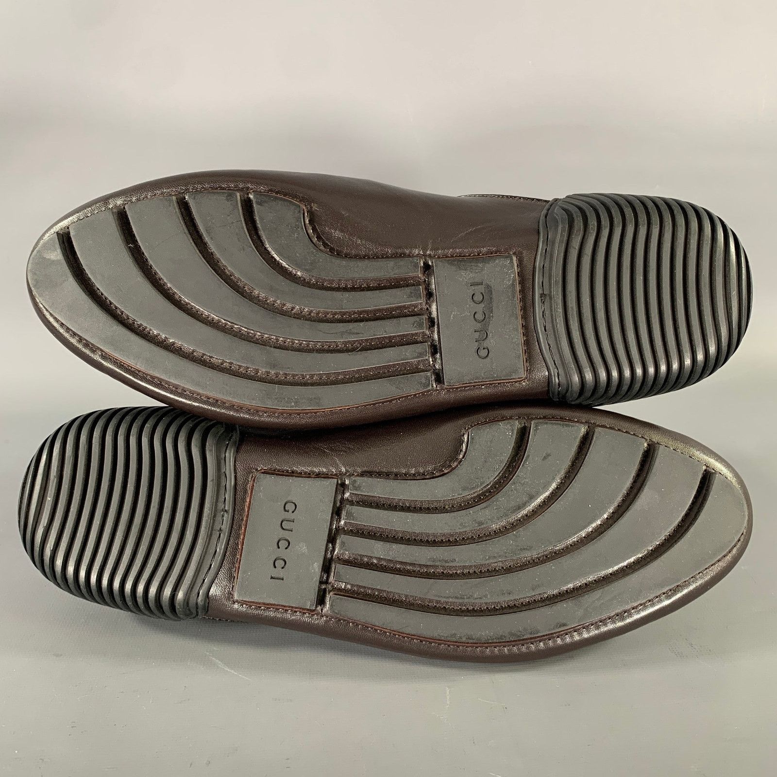 Gucci GUCCI Size 9.5 Tan Brown Monogram Leather Drivers Loafers Size US 9.5 / EU 42-43 - 6 Thumbnail