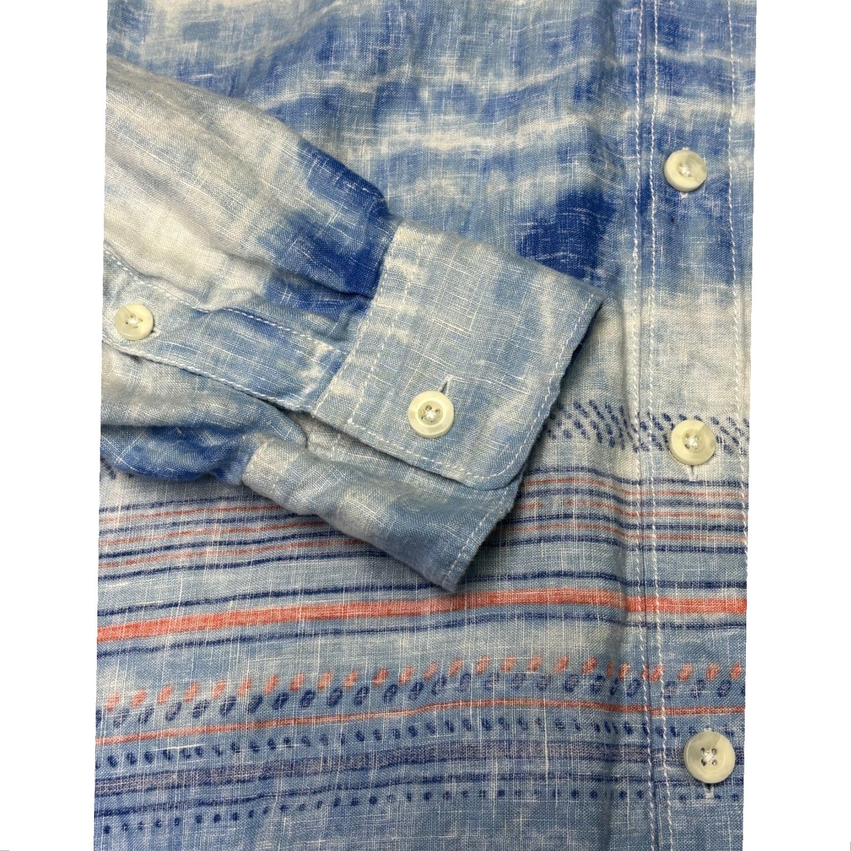 Tommy Bahama Tommy Bahama Linen Tropical Palm Print Button-Down Shirt XXL Mens Blue Size US XXL / EU 58 / 5 - 3 Thumbnail