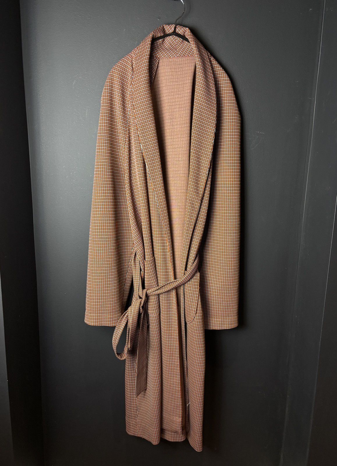 Vintage 1970s Vintage Robe Long Belted House Coat Plaid Polyester Size US L / EU 52-54 / 3 - 2 Thumbnail