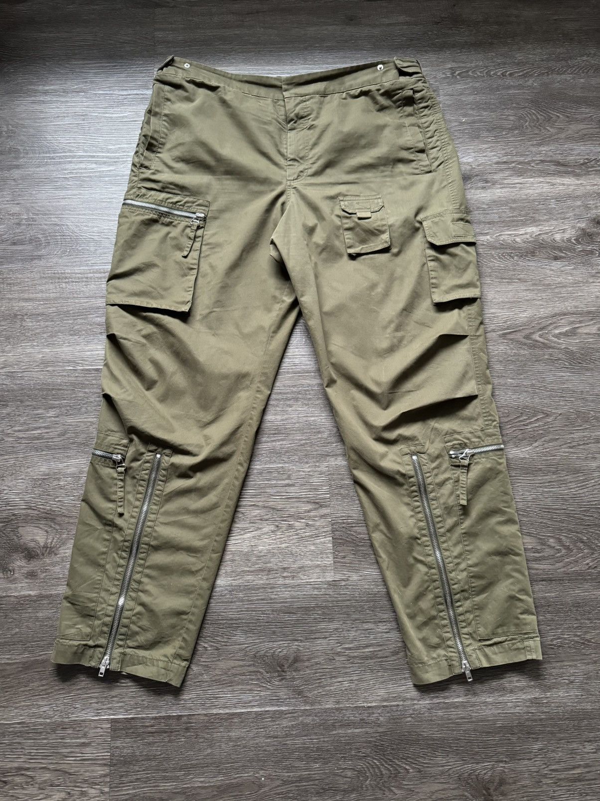 HELMUT LANG LIMITED EDITION Green FLIGHT AVIATOR CARGO PANTS