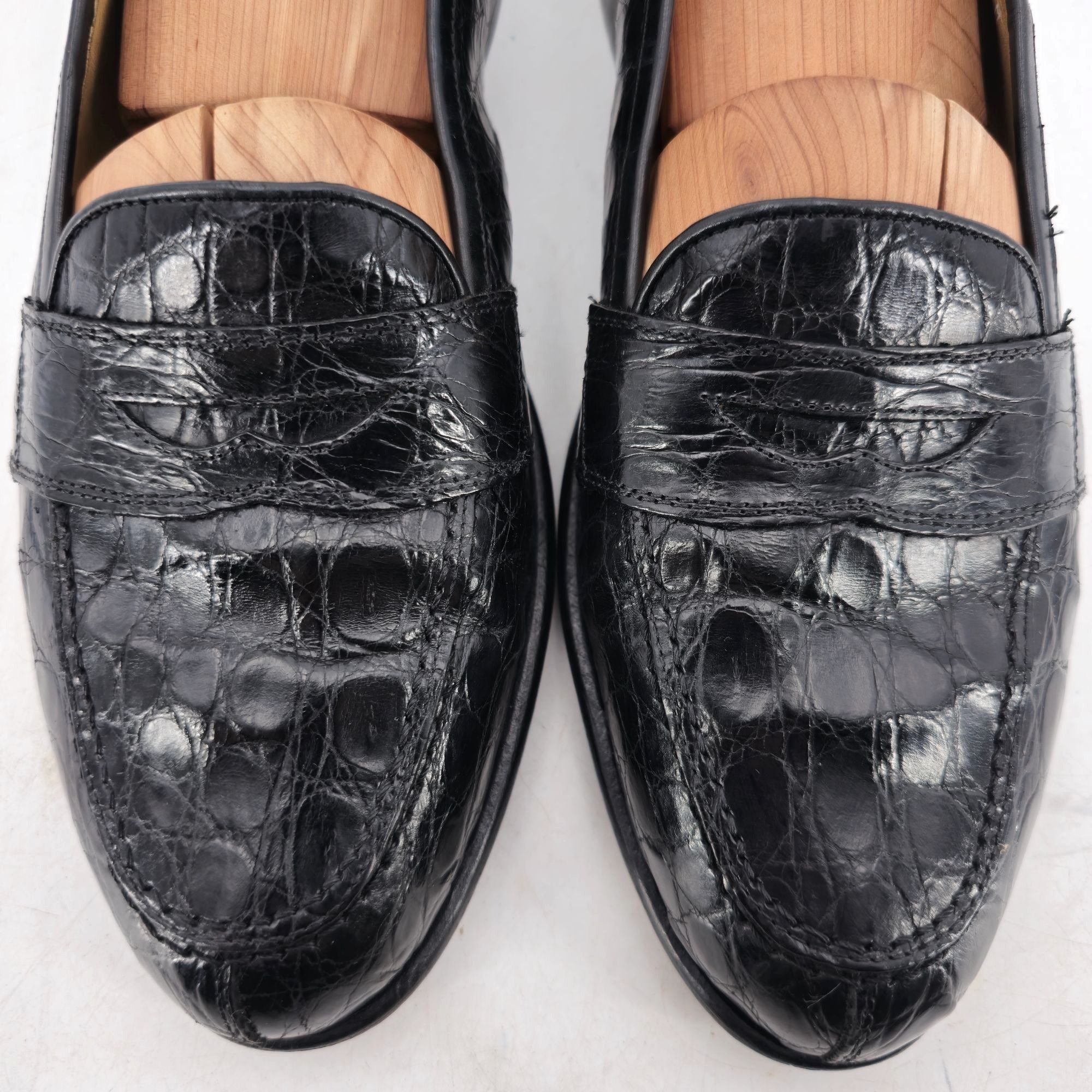Zelli Zelli Tuscany Exotic Black Caiman Crocodile Dress Shoe Men 9 Size US 9 / EU 42 - 2 Thumbnail