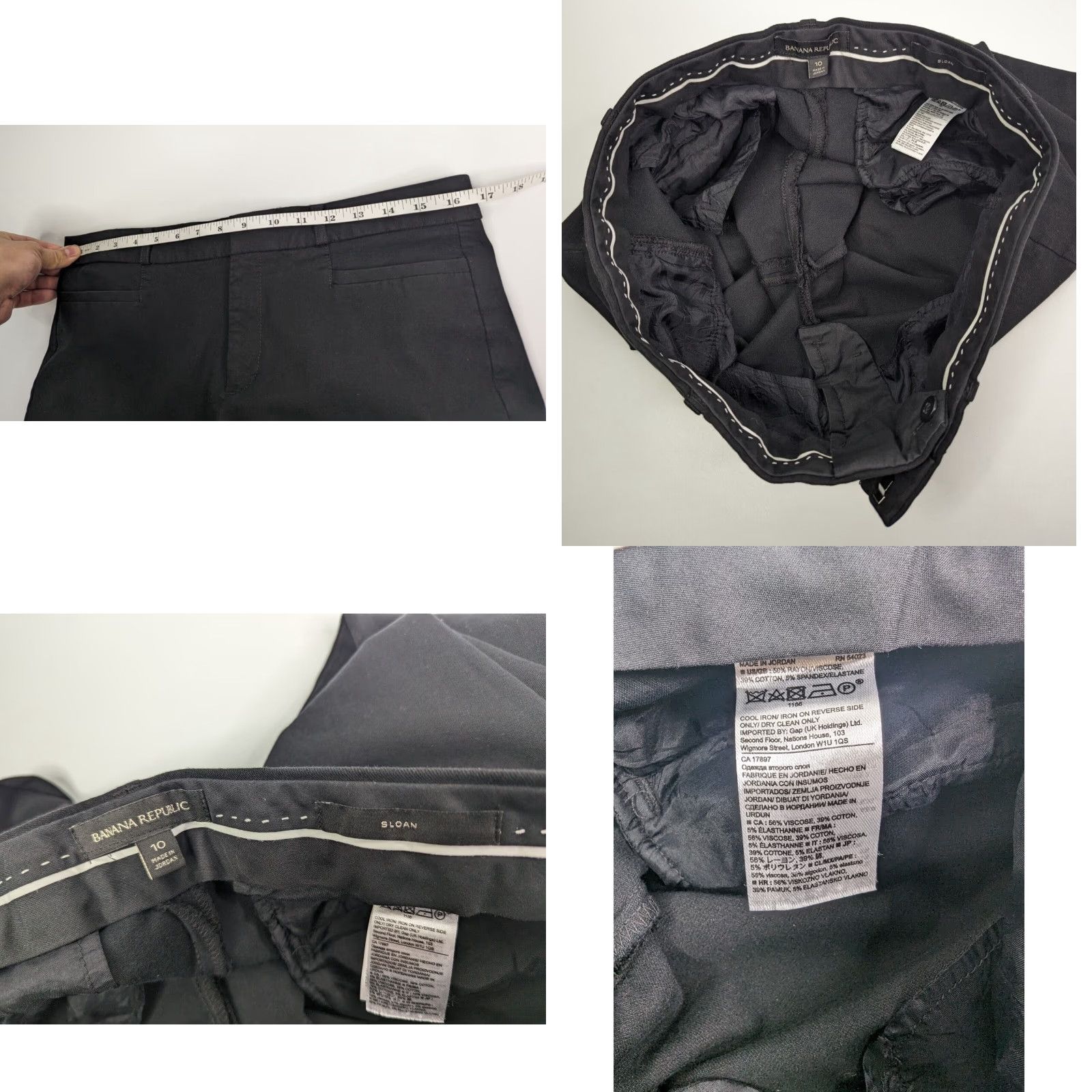 Banana Republic Banana Republic Sloan Dress Pants Women's Size 10 Black Straight Leg Flat Front Zip Size 32" / US 10 / IT 46 - 8 Thumbnail