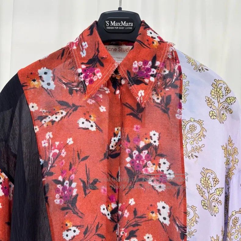 Acne Studios Acne Studios Floral patchwork mulberry silk long-sleeved s Size 4XL / US 24-26 - 3 Thumbnail