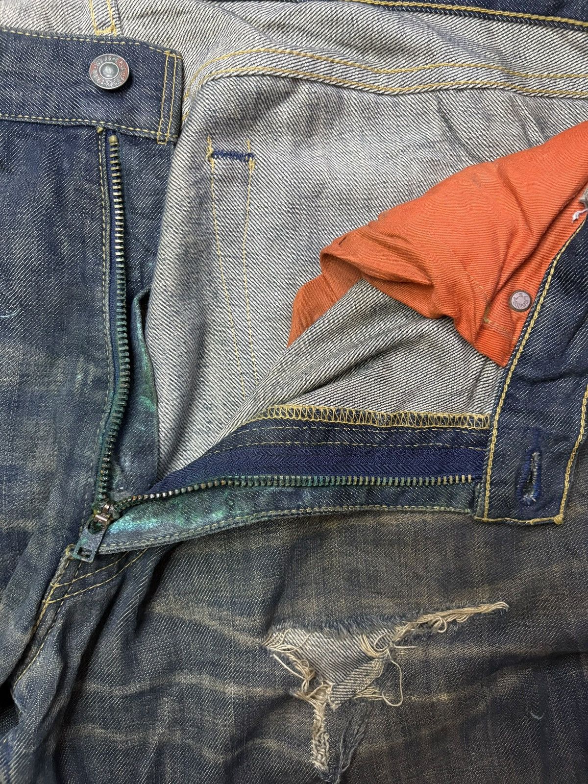 Levi's Vintage 90s Levis 503 Rusty Mud Wash Distressed Baggy Jeans Size US 34 / EU 50 - 9 Thumbnail