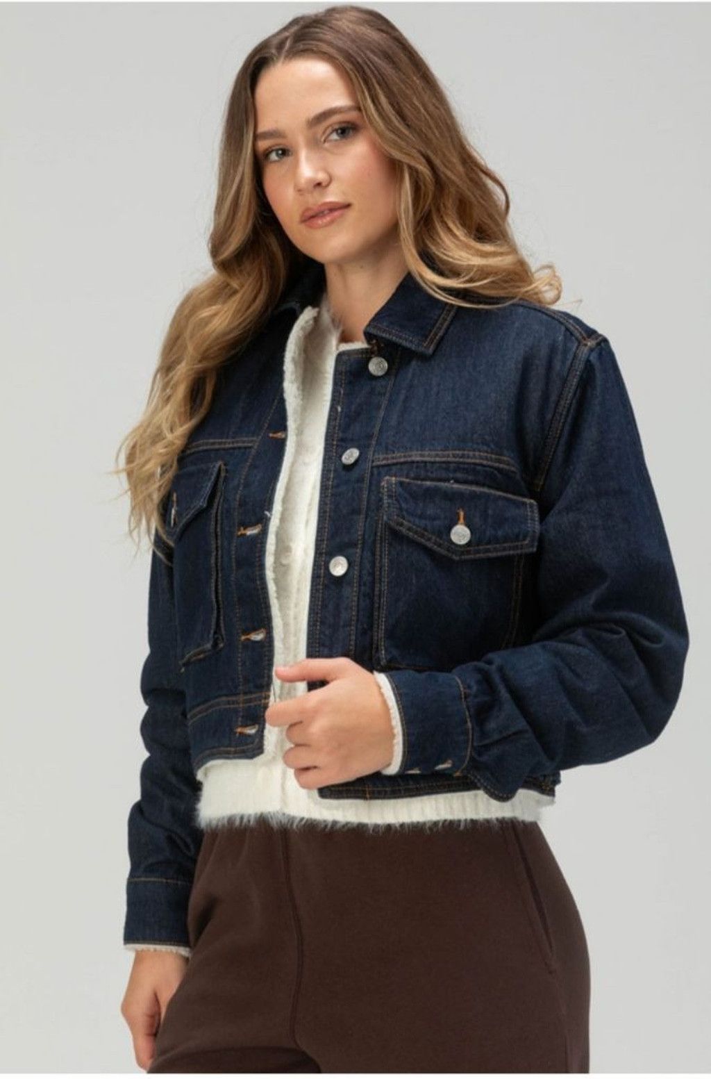Tillys Women's Tillys Blue Sherpa Lined Denim Jean Jacket Size M Size M / US 6-8 / IT 42-44 - 1 Thumbnail