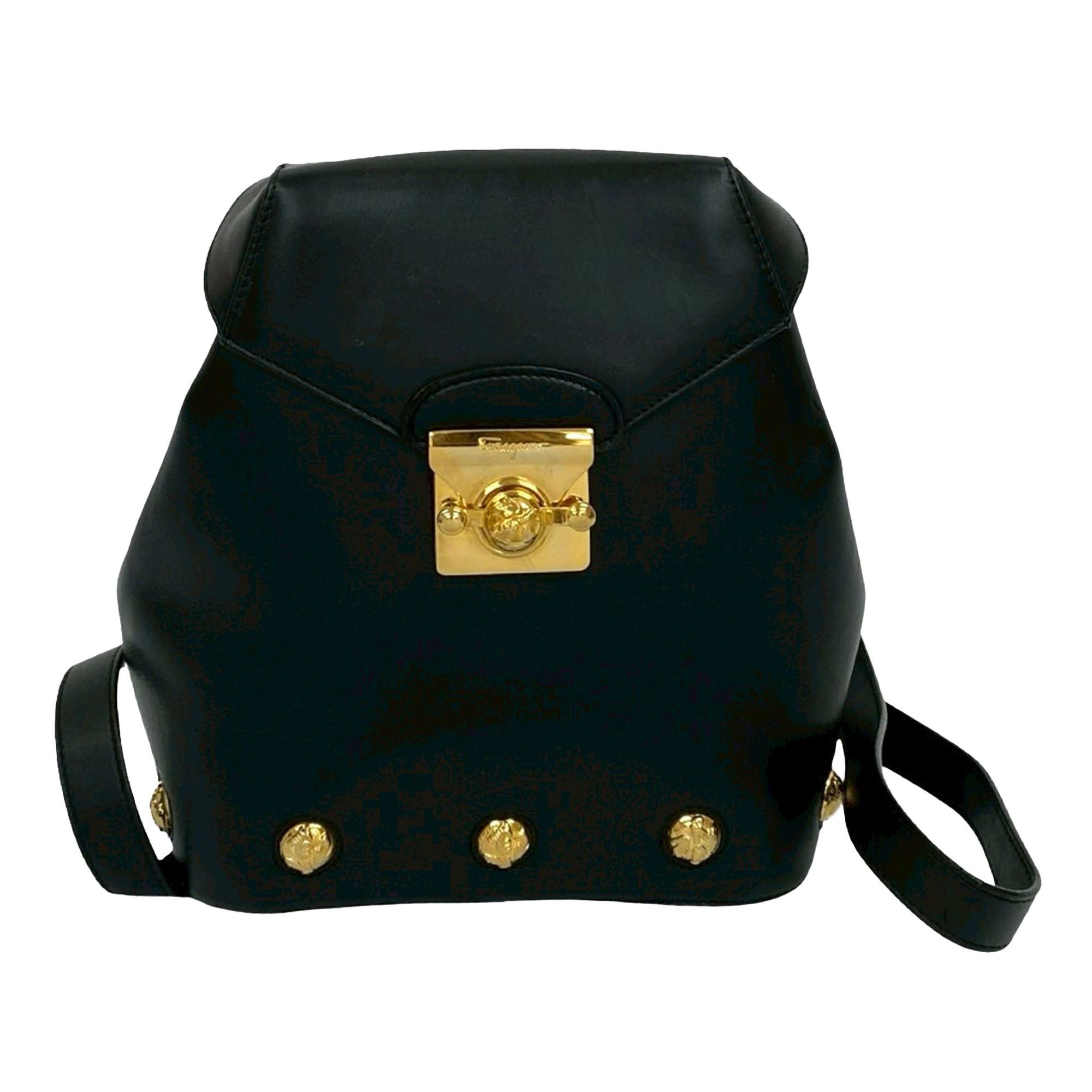 Salvatore Ferragamo Salvatore Ferragamo Gancini Calfskin Leather Backpack Size ONE SIZE - 1 Thumbnail