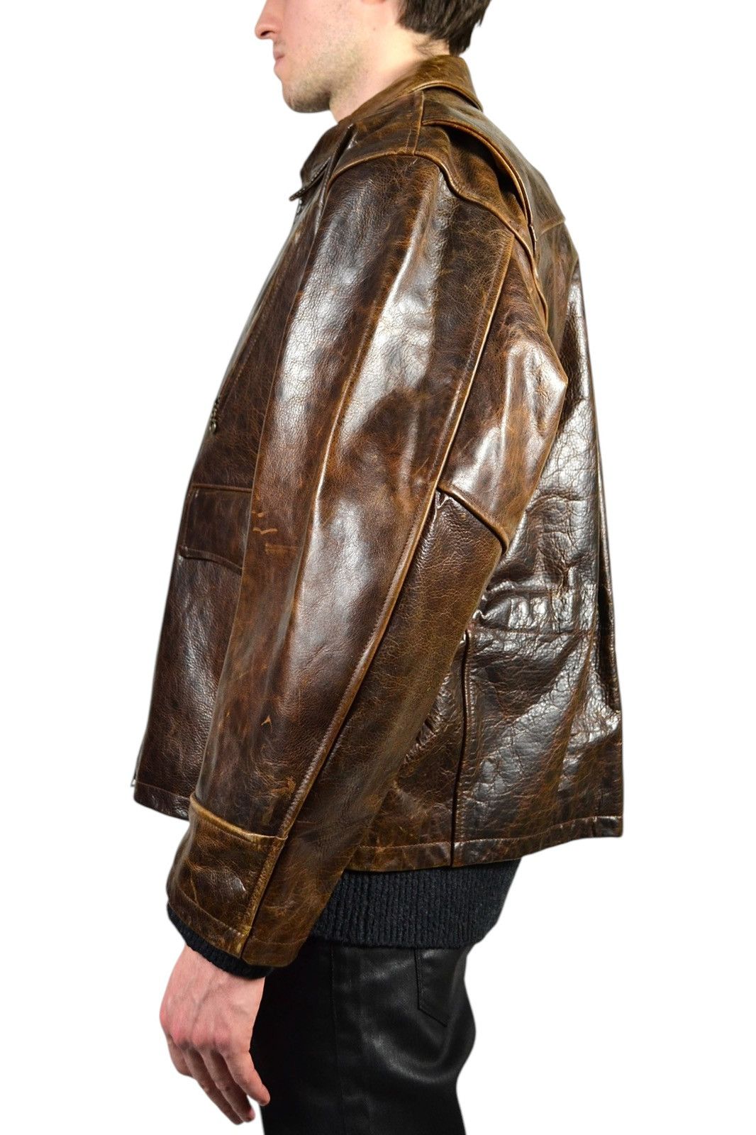 Avirex 90s Vintage Redskins B32 Leather Military Bomber Jacket Size US XL / EU 56 / 4 - 2 Thumbnail