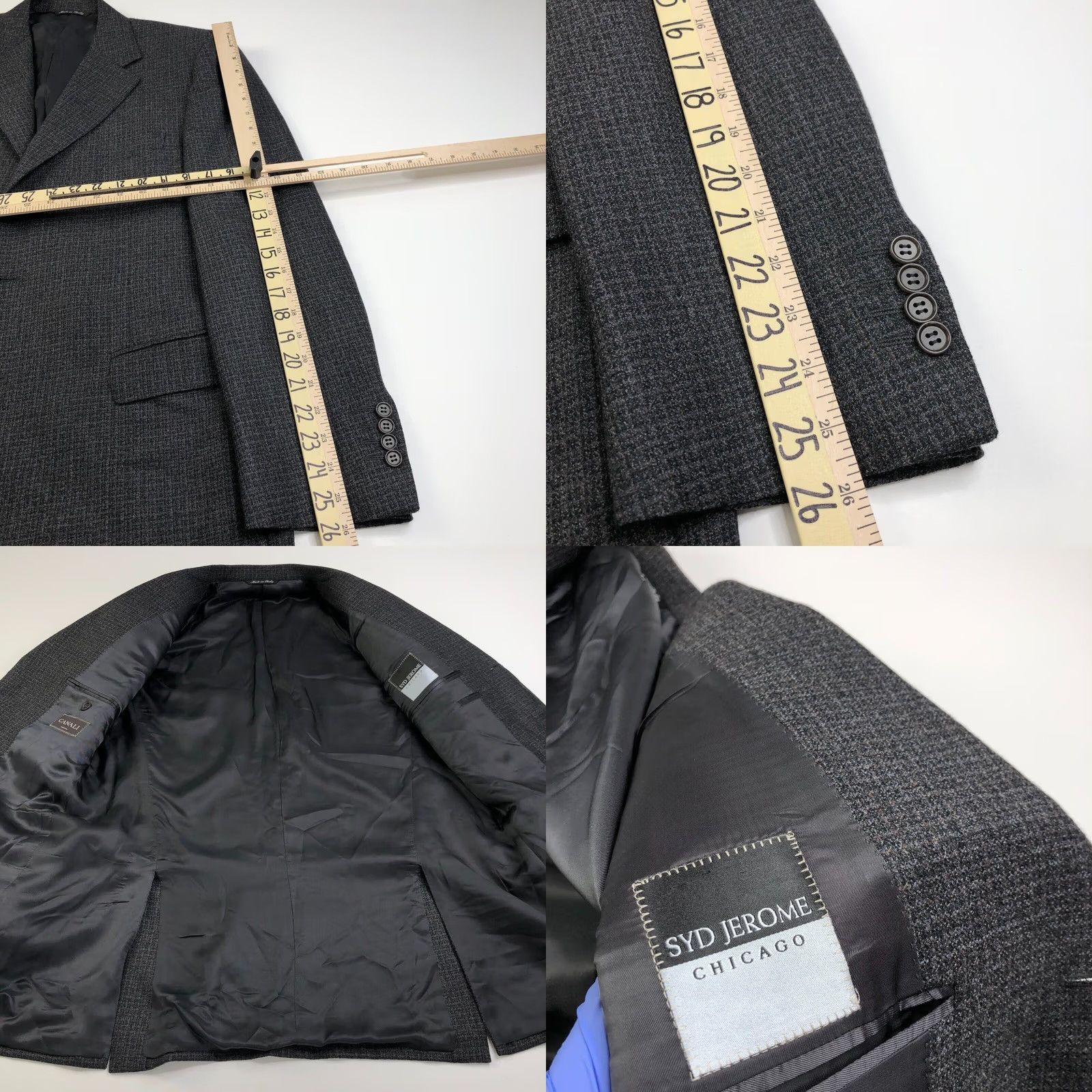 Canali Canali 52 100% Wool Three Button Sport Suit Coat Jacket Gray MINT AL 13320 Size 52R - 8 Thumbnail