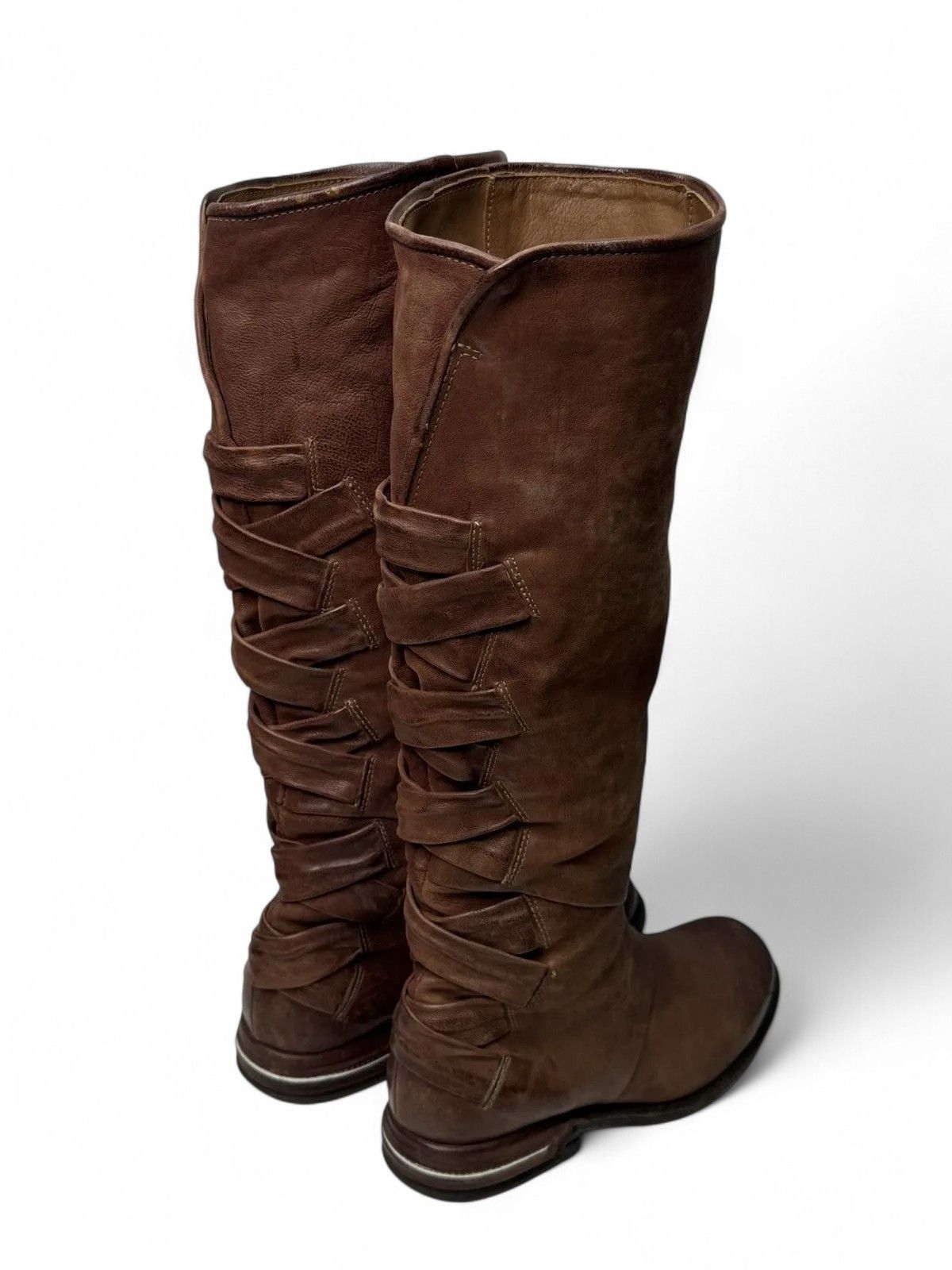 A.S.98 A.S.98 Red Leather Tall Boots Italy Avantgarde Style Size US 9 / IT 39 - 12 Thumbnail