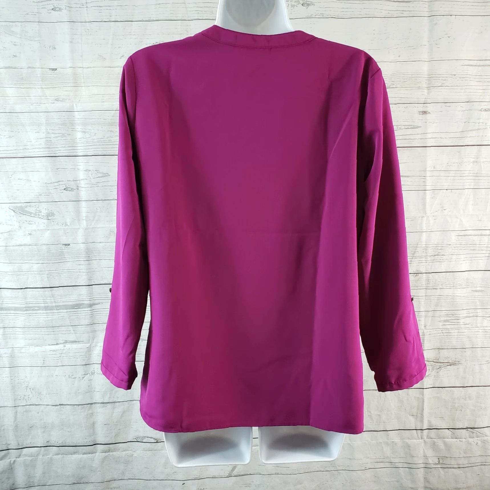 Lands' End Lands' End Outfitters Womens Popover Top Sz 6 Solid Purple Long Sleeve Blouse Ladies Regular XS-Plus? Size M / US 6-8 / IT 42-44 - 4 Thumbnail