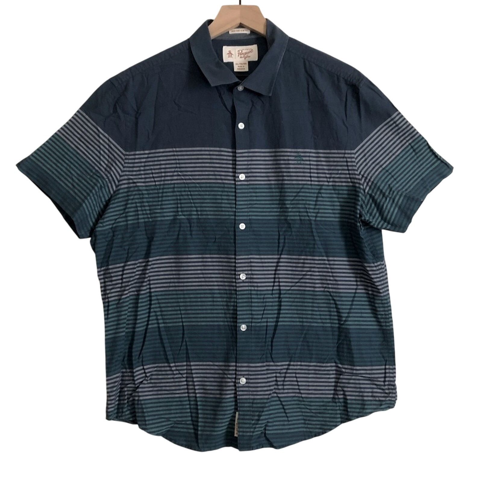 Original Penguin Original Penguin Heritage Slim Blue Stripe Button Down Shirt Size US XL / EU 56 / 4 - 1 Thumbnail