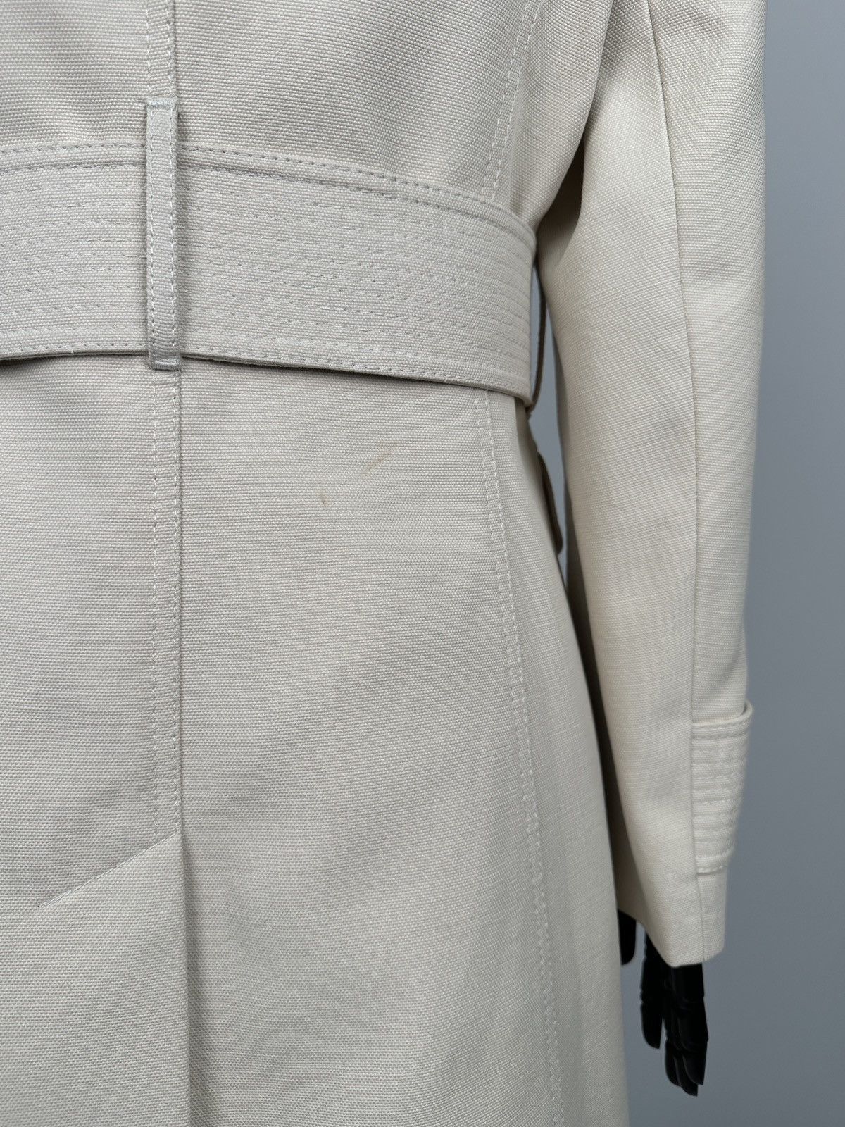 Karen Millen KAREN MILLEN Trench Coat Mac Asymmetrical Ivory Jacket UK 14 Size L / US 10 / IT 46 - 17 Thumbnail