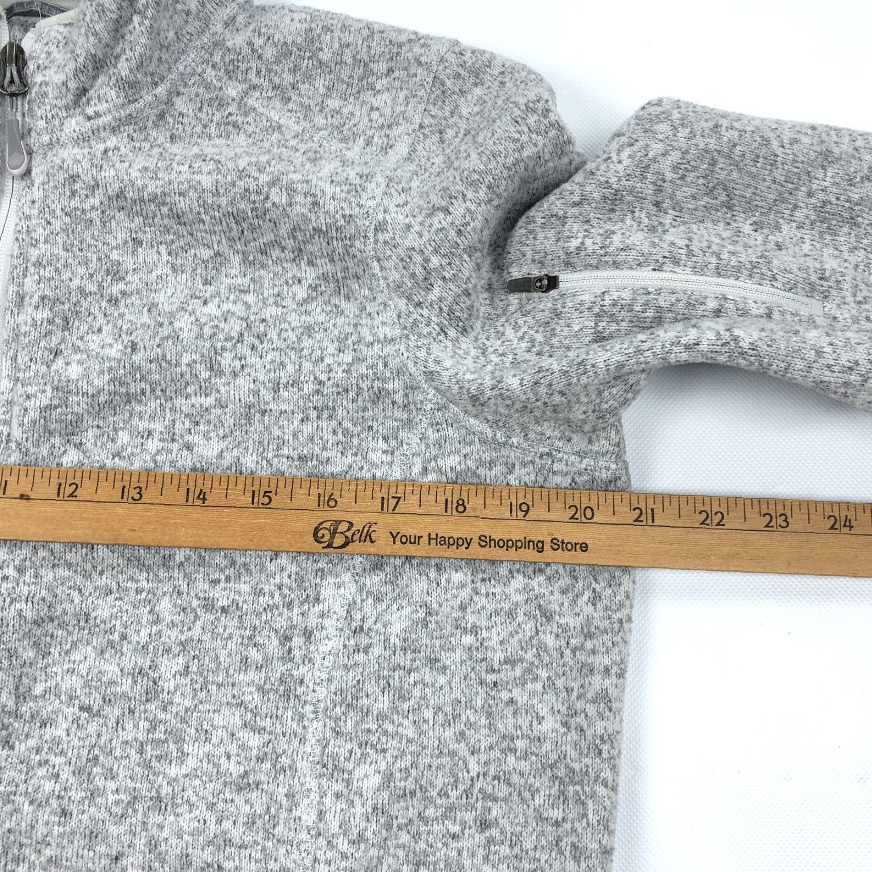 Vintage L.L.Bean Women's L Regular Gray Heathered Full Zip Fleece Jacket Outdoor Jacket Zip Pockets Stand-Up Collar 279684 Size L / US 10 / IT 46 - 5 Thumbnail