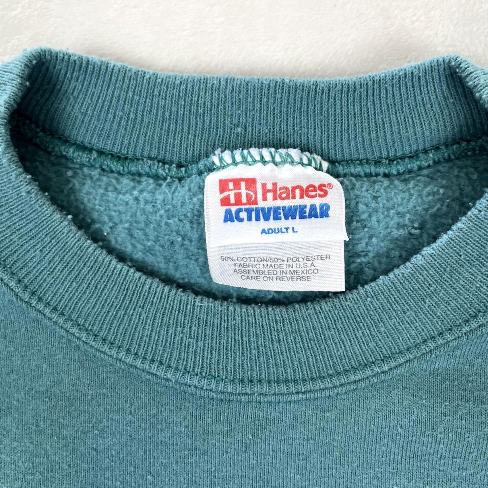 Hanes VINTAGE Pearl Izumi 1995 Sweatshirt Mens Large Green Breaking Away Cycling Hanes Crew Neck Pullover Graphic Print 90s Sports Size US L / EU 52-54 / 3 - 3 Thumbnail