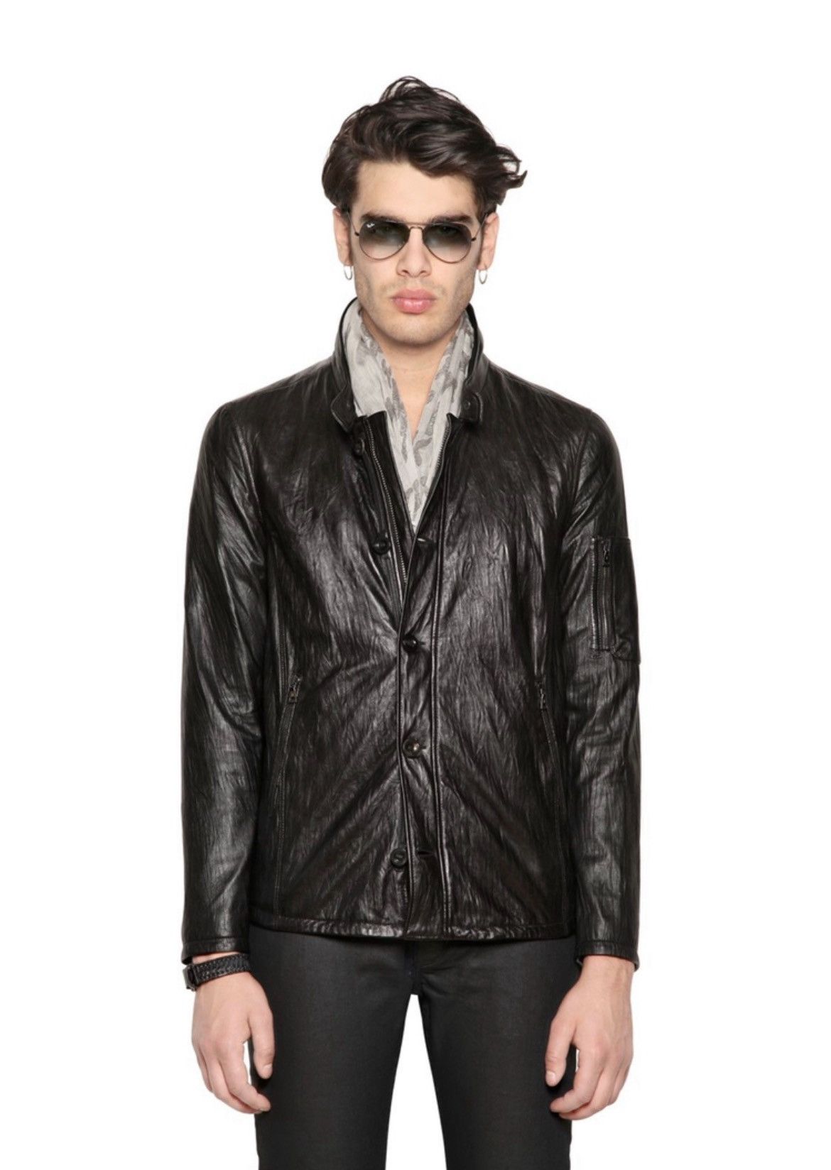 John Varvatos Stand collar leather jacket 36 Size US S / EU 44-46 / 1 - 1 Thumbnail