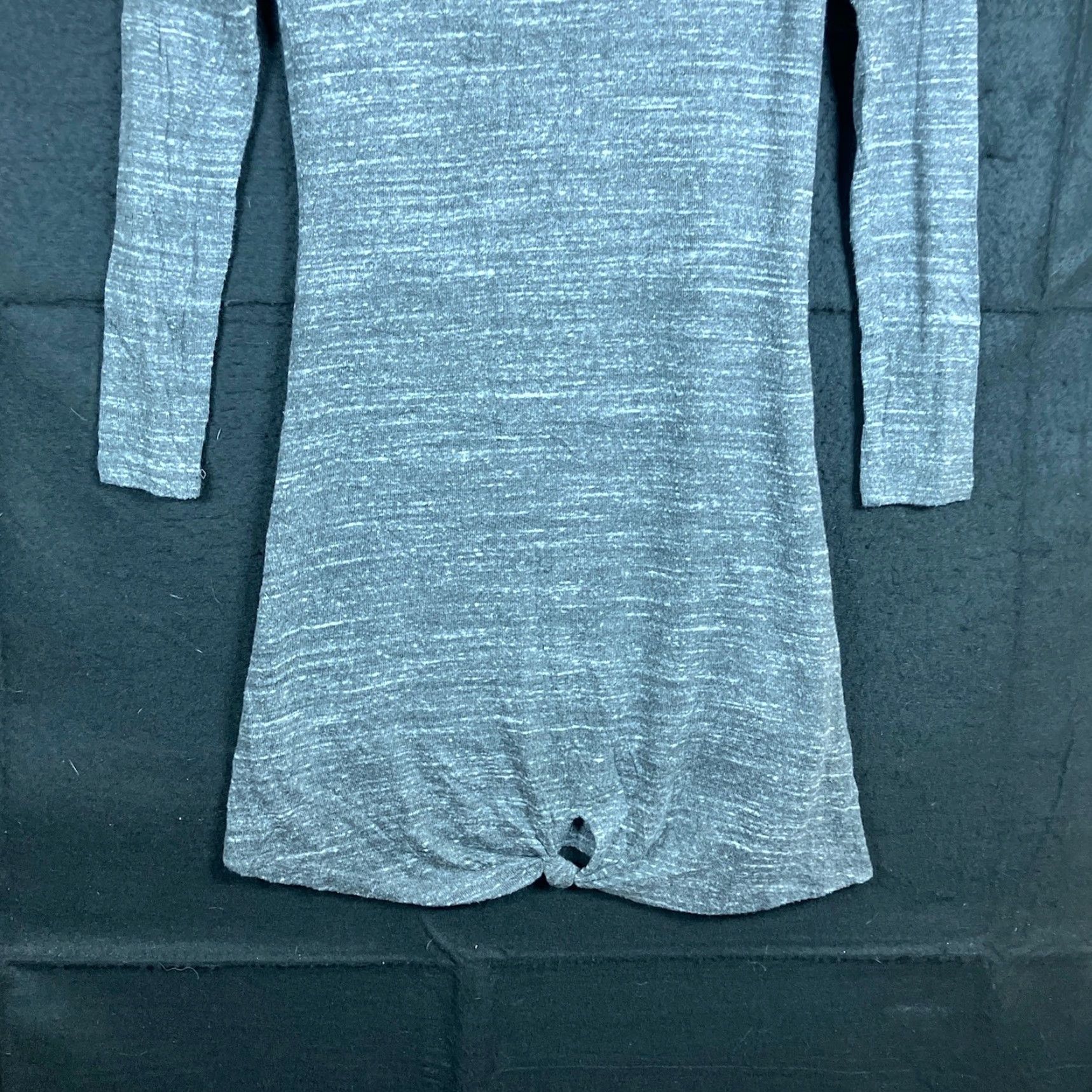 Vintage Dolan Left Coast Collection Dress Gray Mini Keyhole Long Sleeve Stretch XSP Size XS / US 0-2 / IT 36-38 - 3 Thumbnail