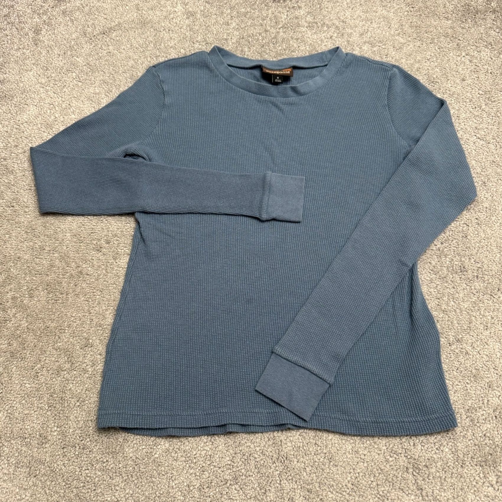 Patagonia Patagonia Organic Cotton Waffle Knit Pullover Sweater Top Womens Medium Blue Size M / US 6-8 / IT 42-44 - 2 Thumbnail