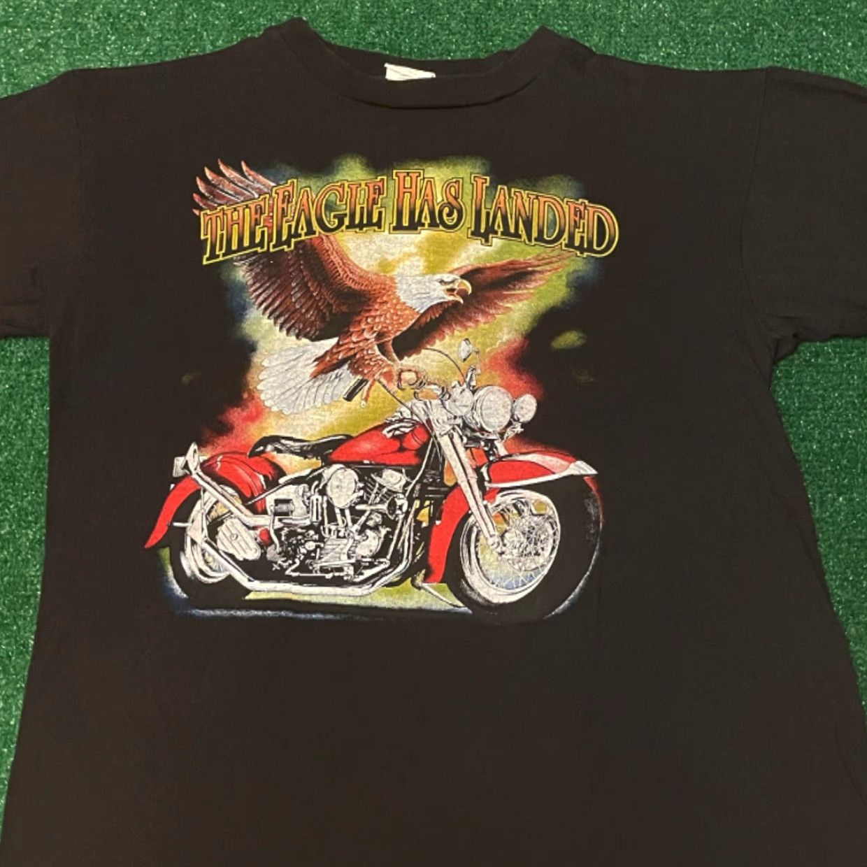 Vintage VINTAGE 90s Biker Eagle Has Landed Bike Week VTG Shirt Mens Size L USA Shirt Black Mens Size US L / EU 52-54 / 3 - 3 Thumbnail
