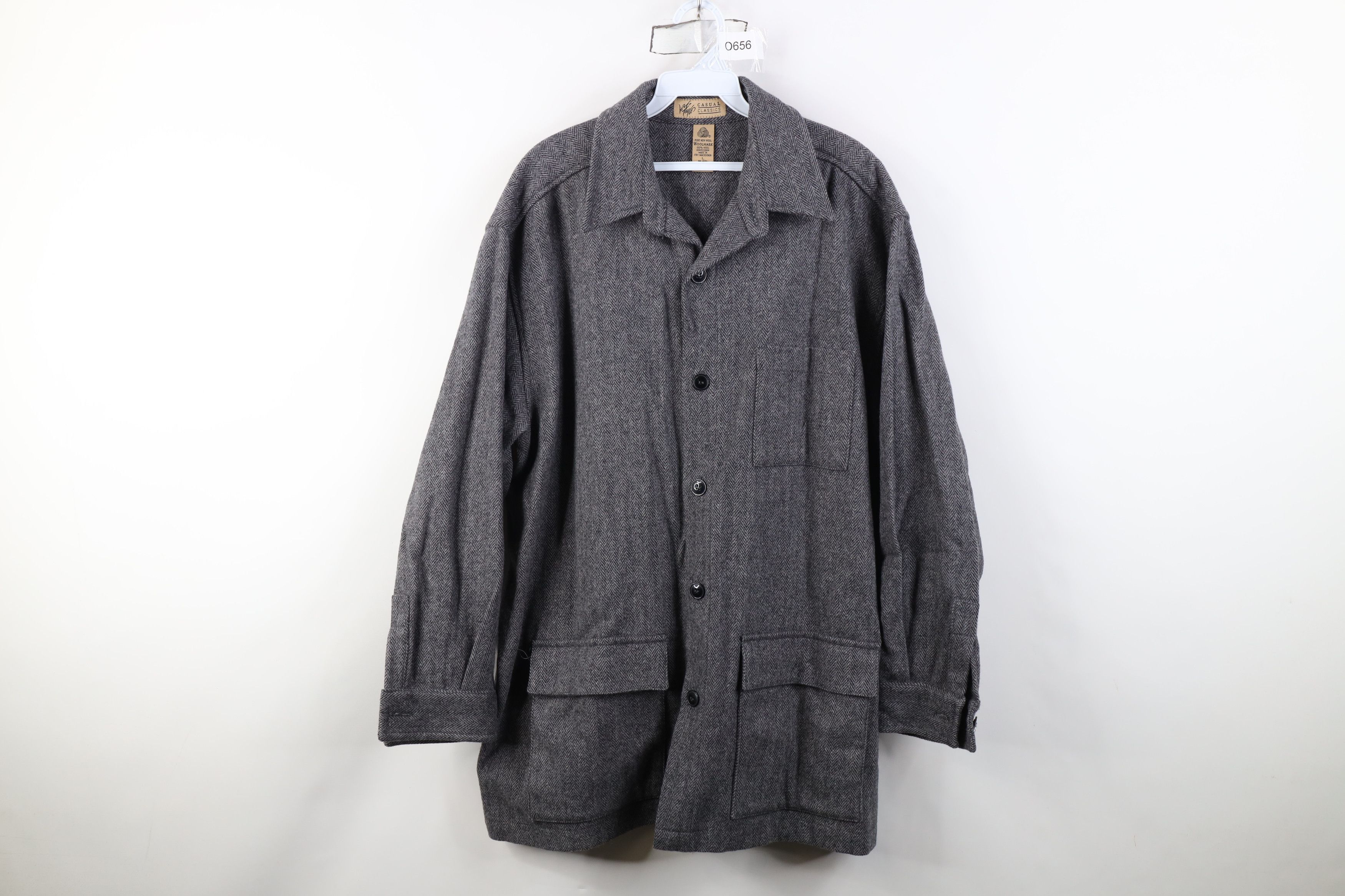 Vintage Vintage 90s Streetwear Herringbone Chore Barn Shirt Jacket Size US L / EU 52-54 / 3 - 1 Thumbnail