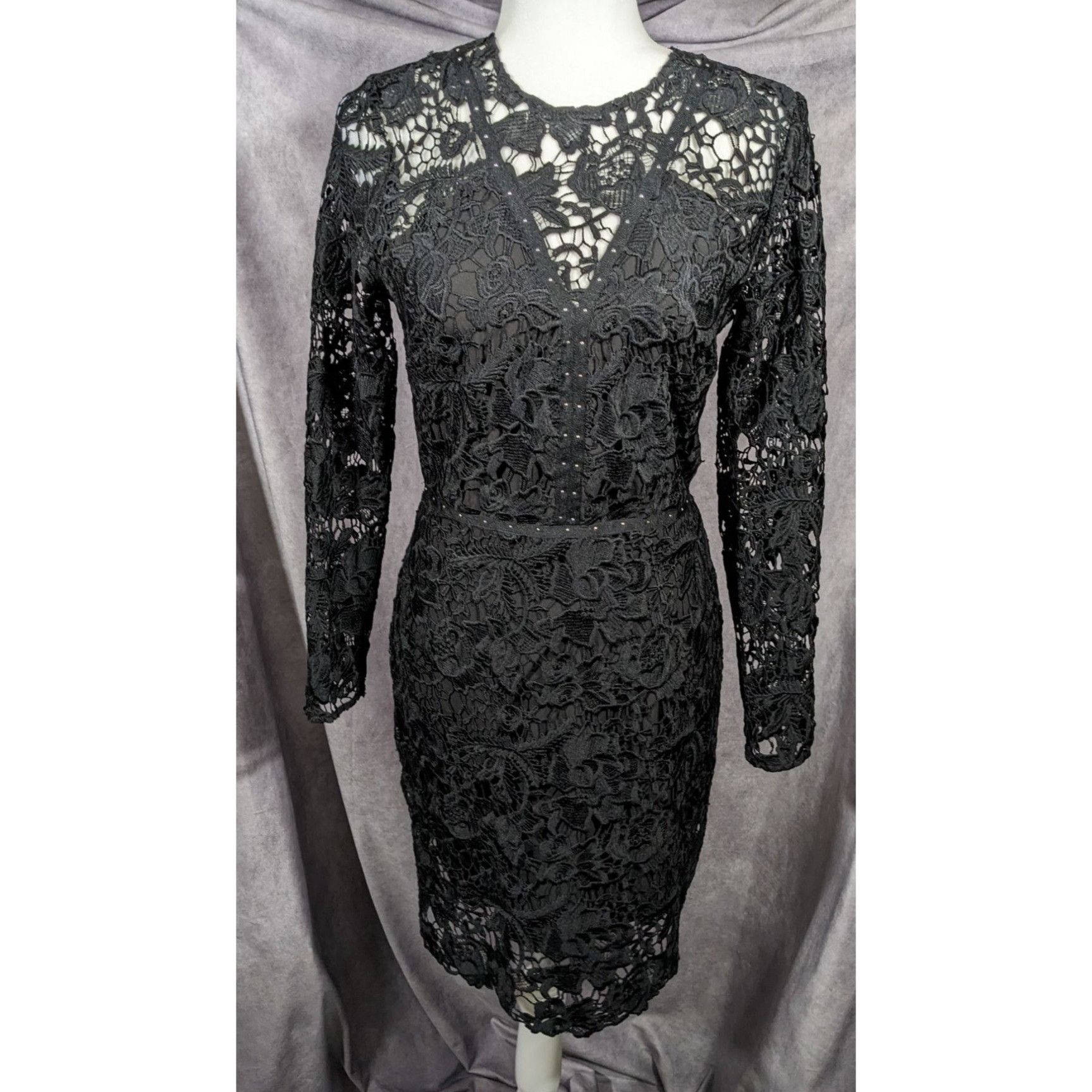 Sam Edelman Sam Edelson Gothic Black Lace Midi Dress Size 0 Size XS / US 0-2 / IT 36-38 - 1 Thumbnail