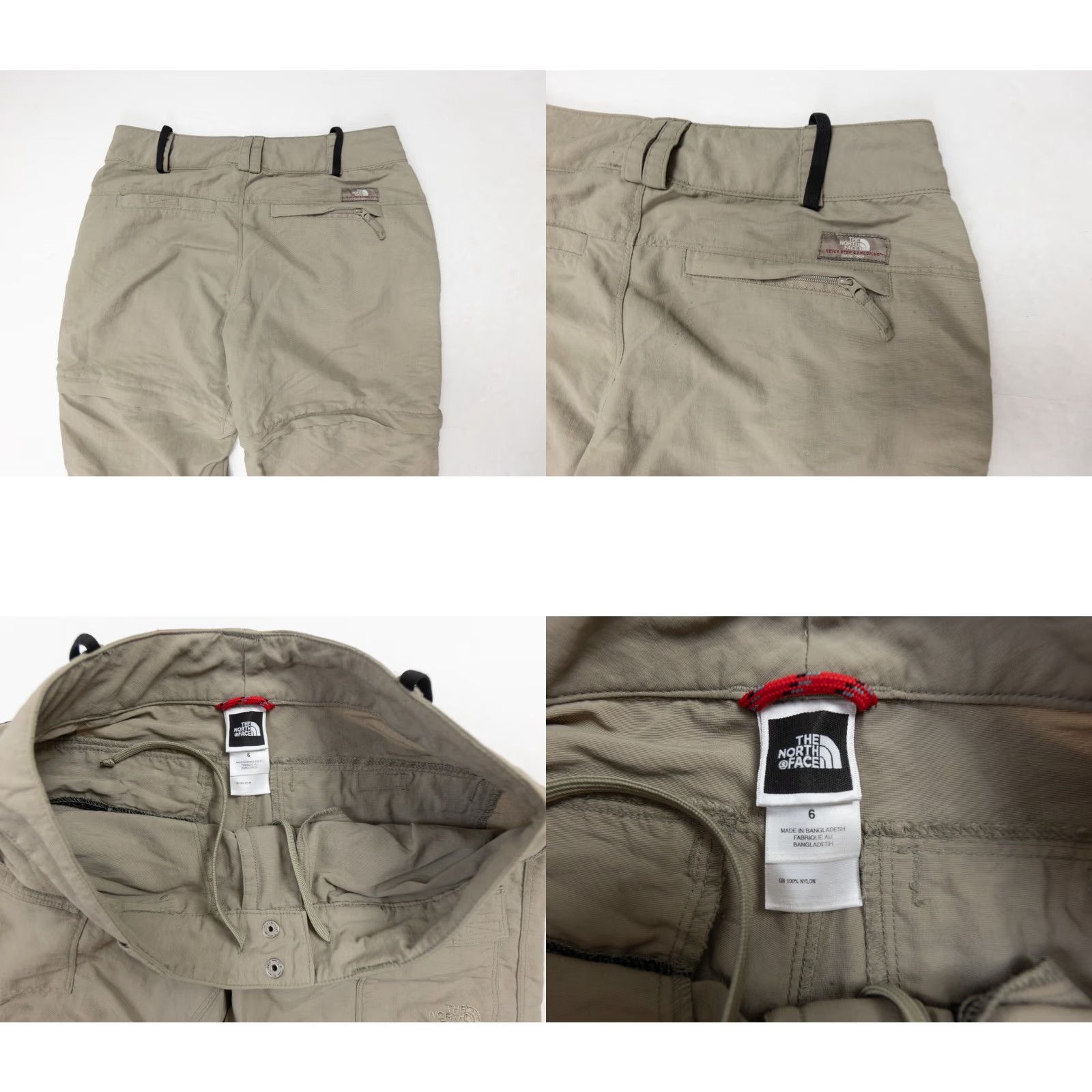 The North Face The North Face Womens Convertible Pants Cargo Nylon Beige 6 Regular Inseam 29" Outdoor Womens Size 28" / US 6 / IT 42 - 8 Thumbnail