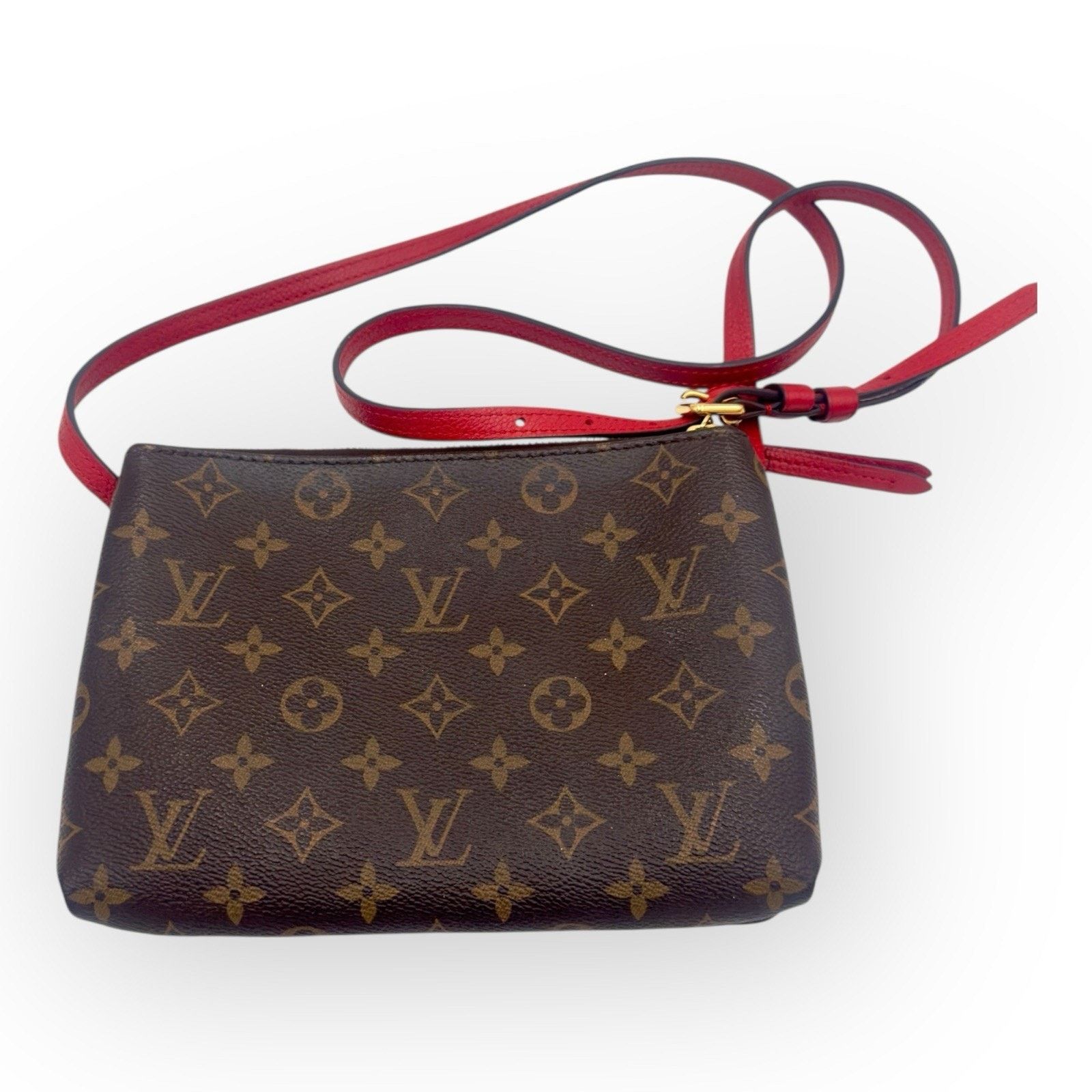 Louis Vuitton authentic Monogram Twice Crossbody Bag With Red Leather Size ONE SIZE - 4 Thumbnail