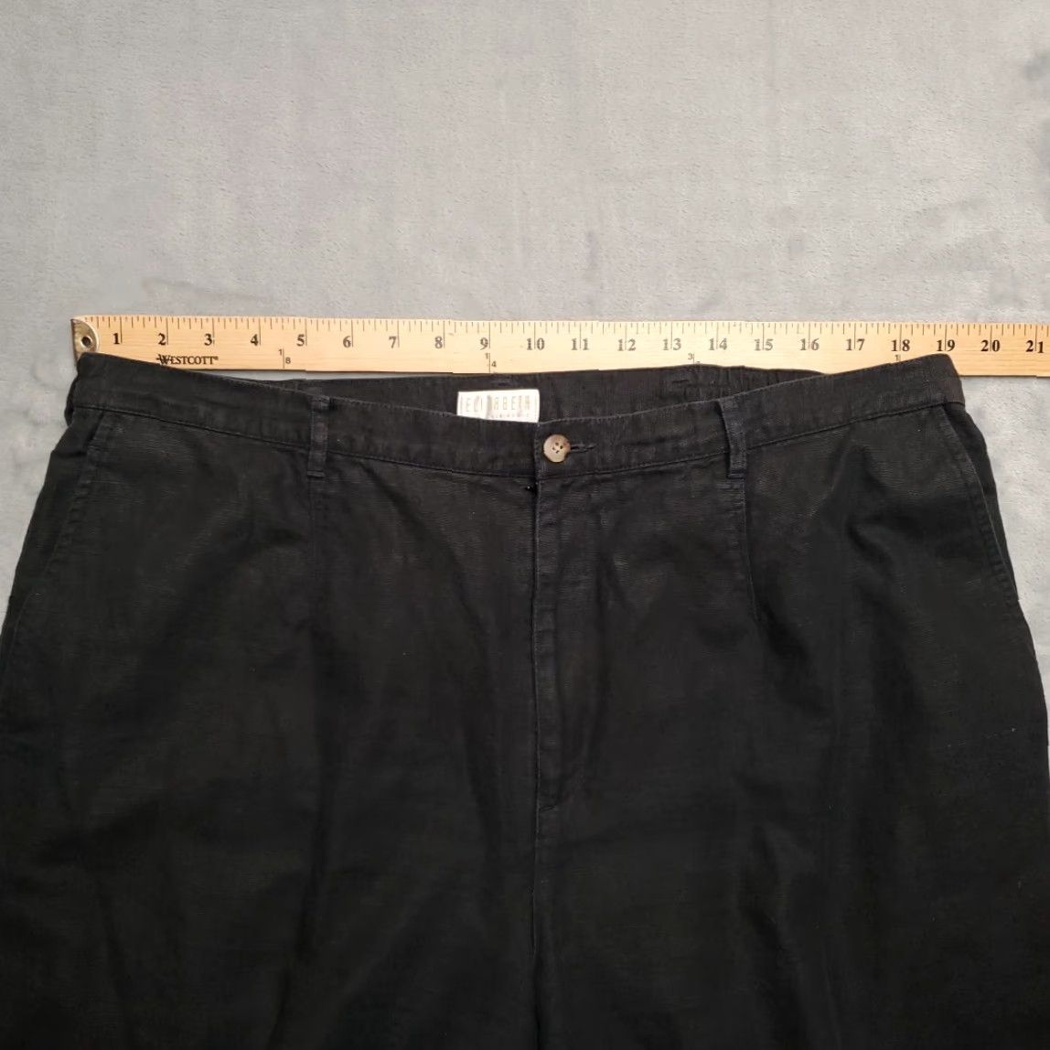 Vintage Elisabeth Pants Womens Black Linen Blend Chino Comfort Everyday Casual 20W Size 42" / US 20 - 6 Thumbnail