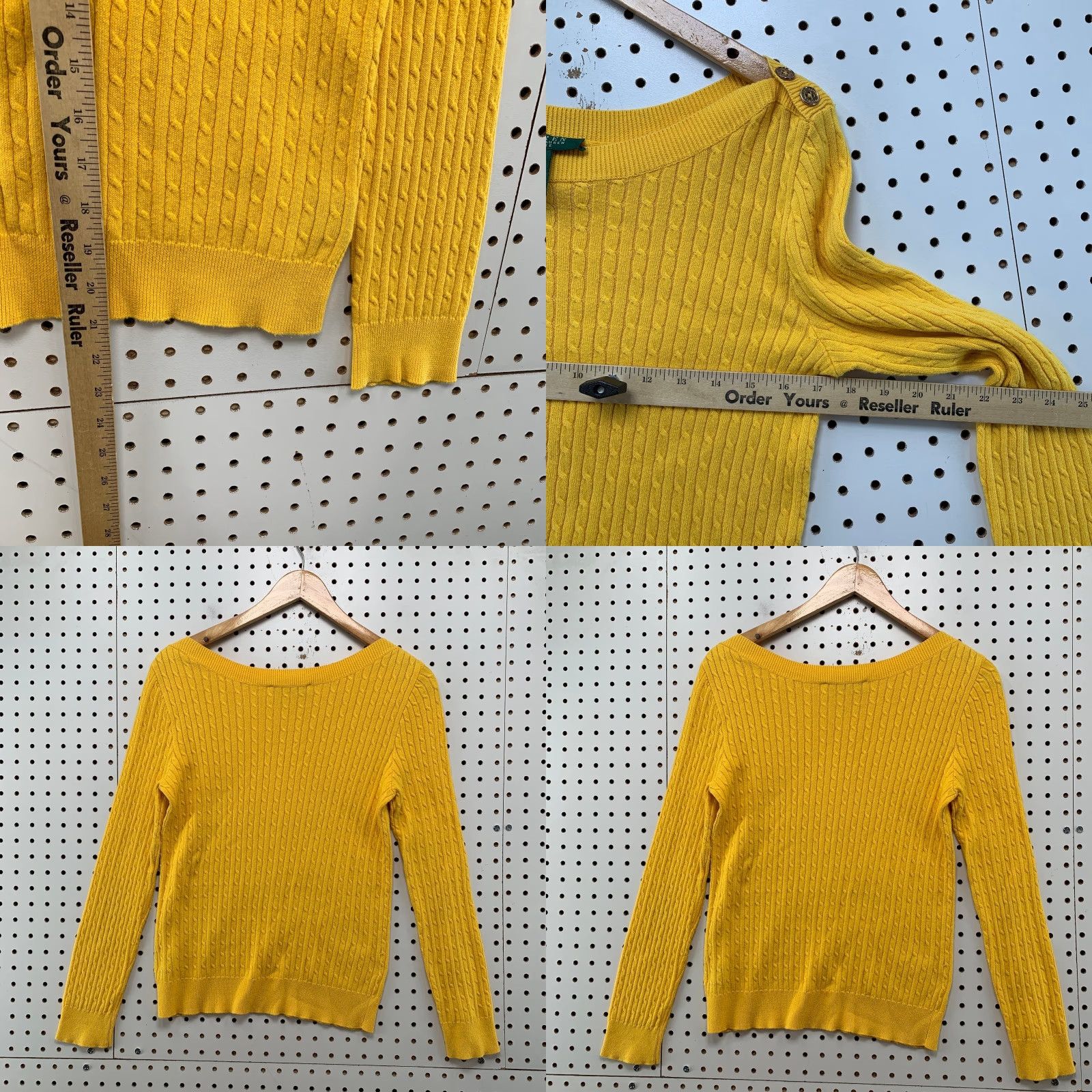 Ralph Lauren Lauren Ralph Lauren Sweater Womens Petite Medium Yellow Off The Shoulder Size M / US 6-8 / IT 42-44 - 8 Thumbnail