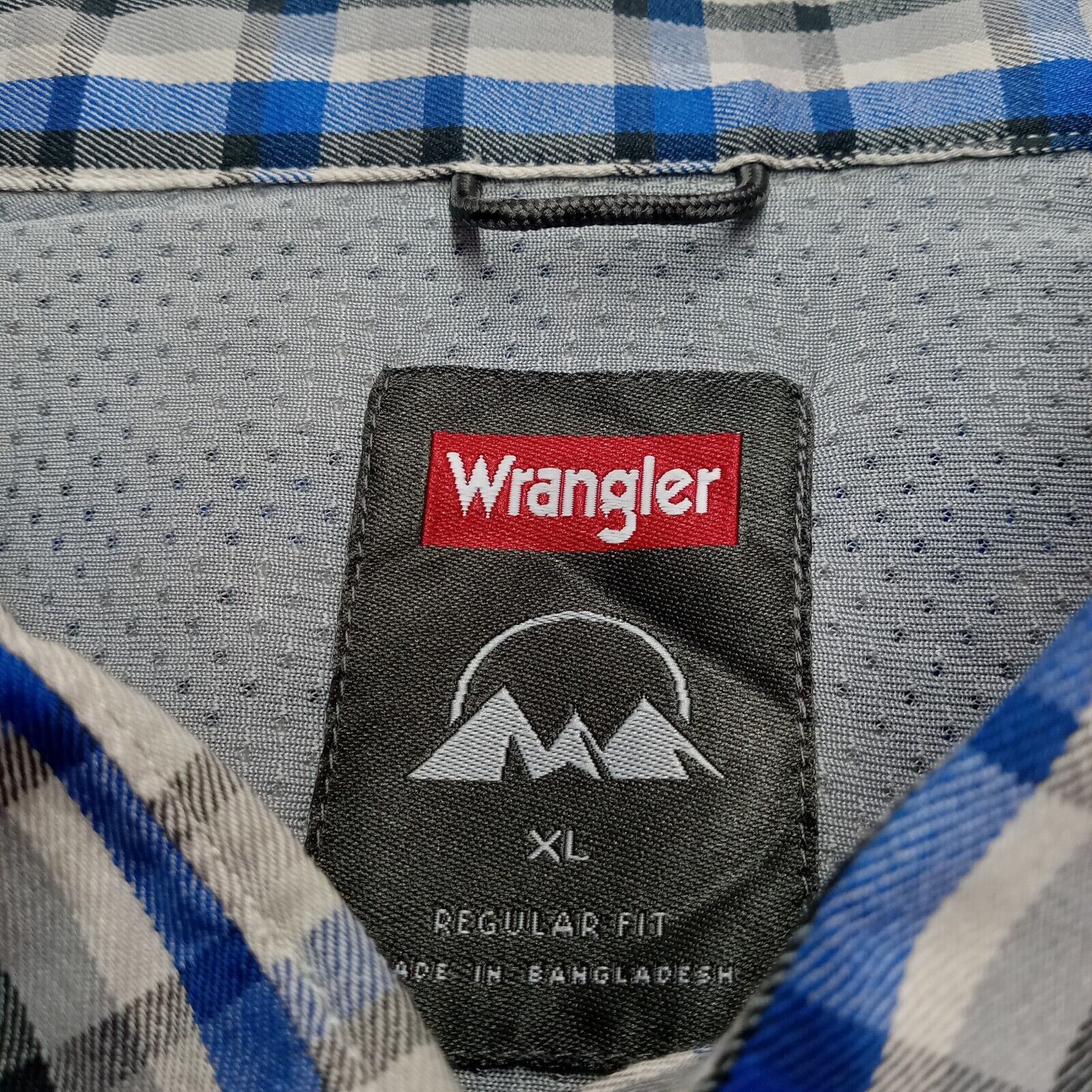 Wrangler Wrangler Utility Shirt Men's XL Blue Gray Plaid Regular Fit Size US XL / EU 56 / 4 - 3 Thumbnail