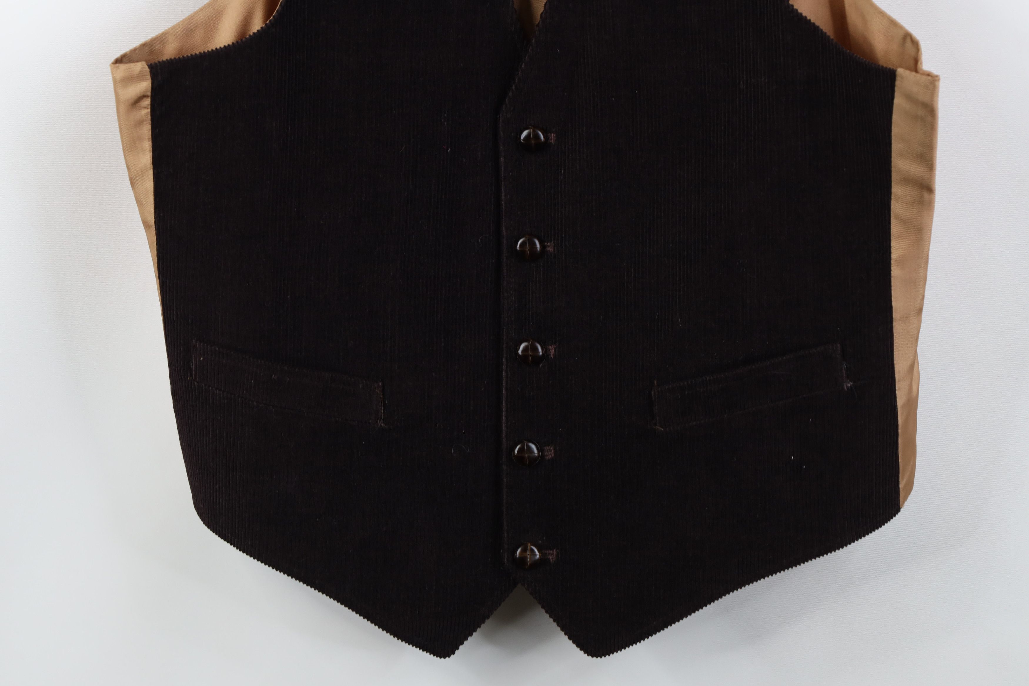 Vintage Vintage 70s Streetwear Button Suit Vest Jacket Brown USA Size US XXL / EU 58 / 5 - 3 Thumbnail