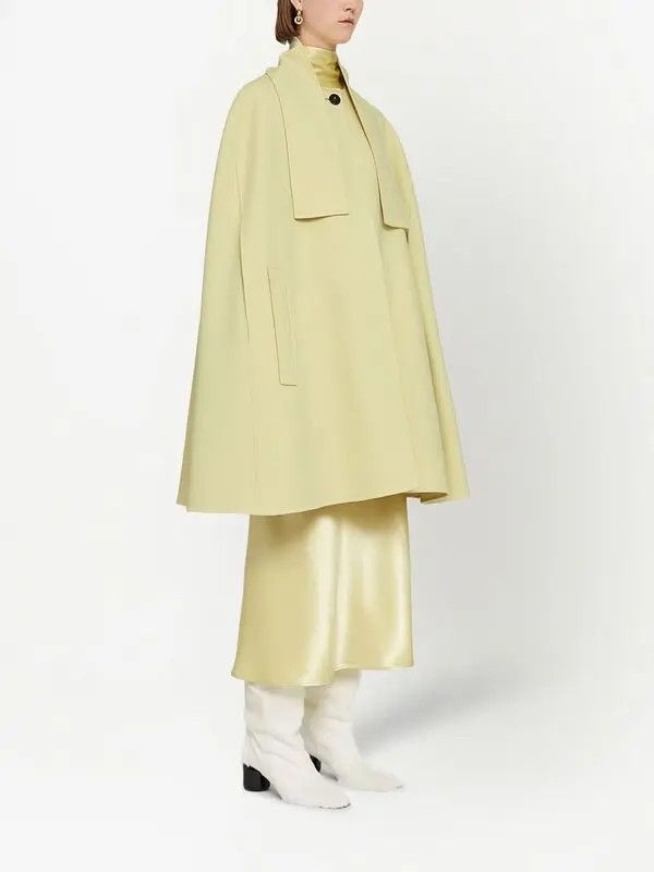 Jil Sander o1y0925 Size : 0 US / Cashmere Cloak in Lime Green Size ONE SIZE - 2 Thumbnail